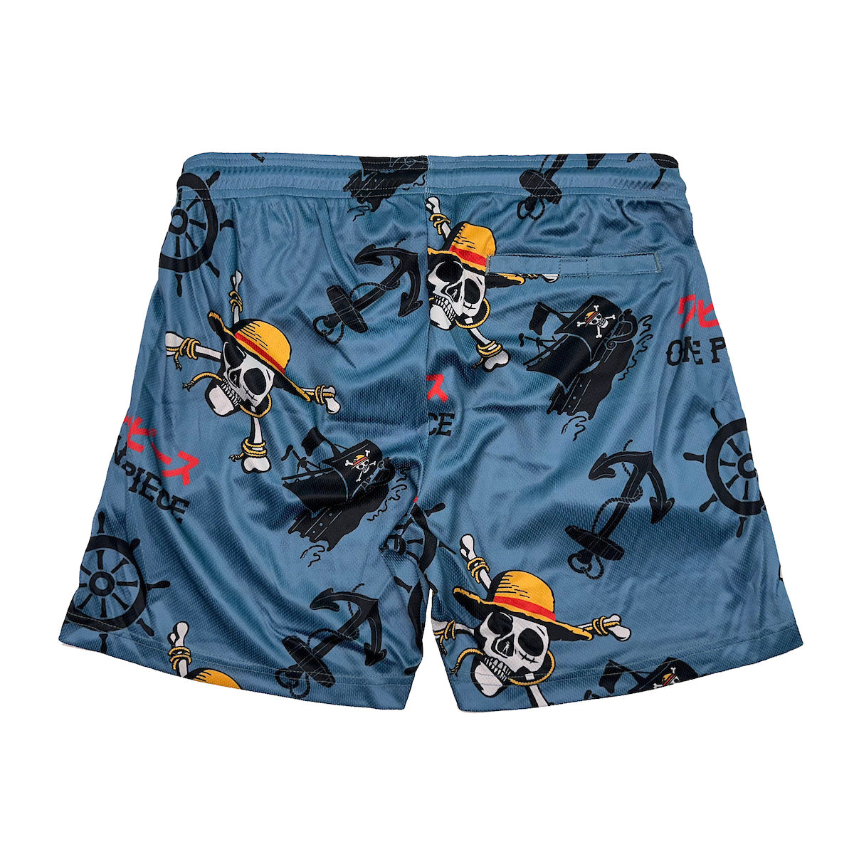 One Piece Live Action Straw Hat Pirate icons All-Over Print Men's Dark Blue Active Mesh Shorts