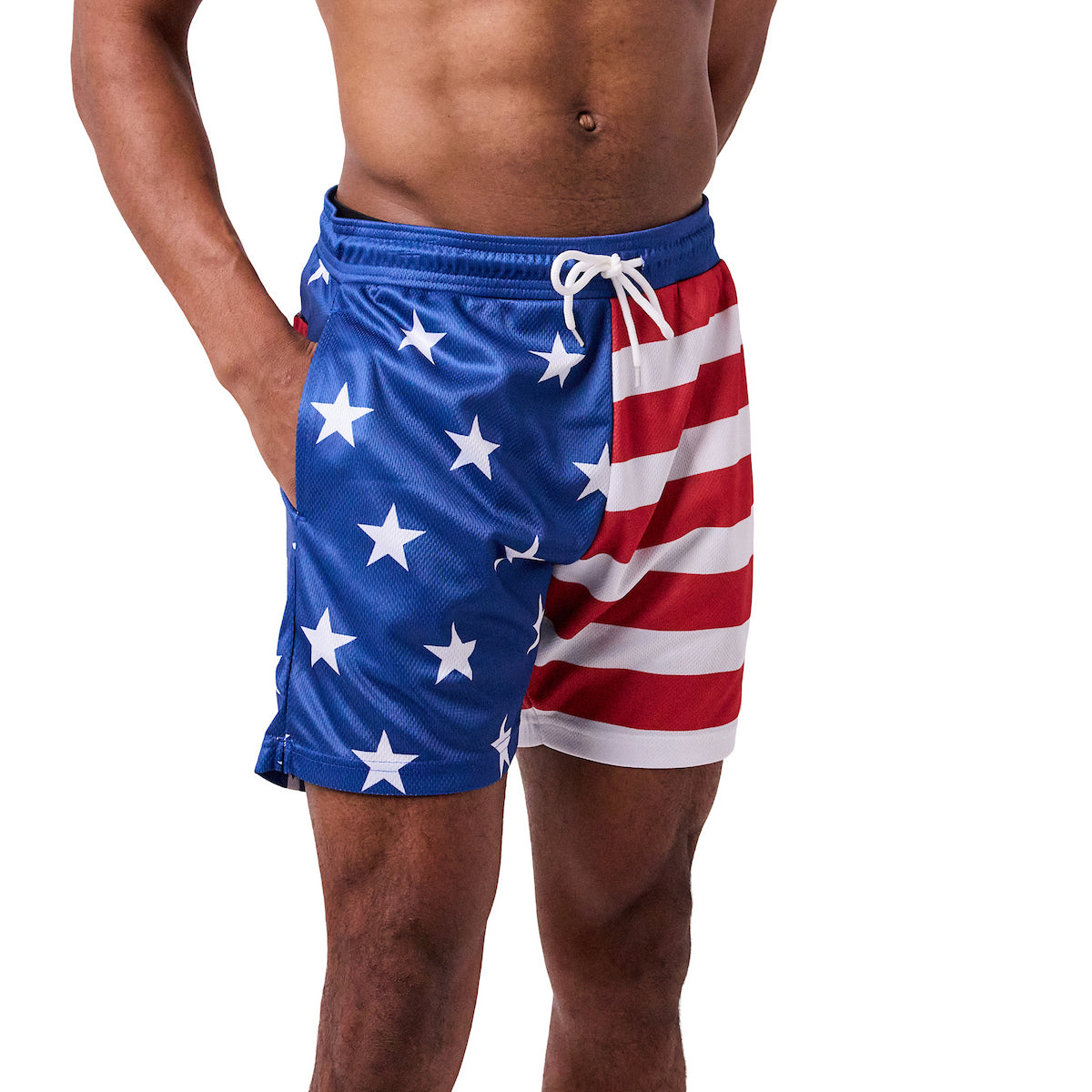 American Flag Men's Active Mesh Shorts