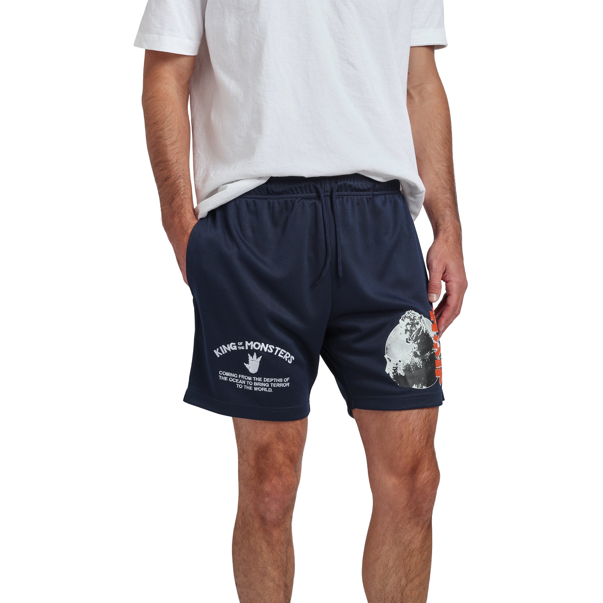 Godzilla King of Monsters Men's Navy Blue Lounge Shorts