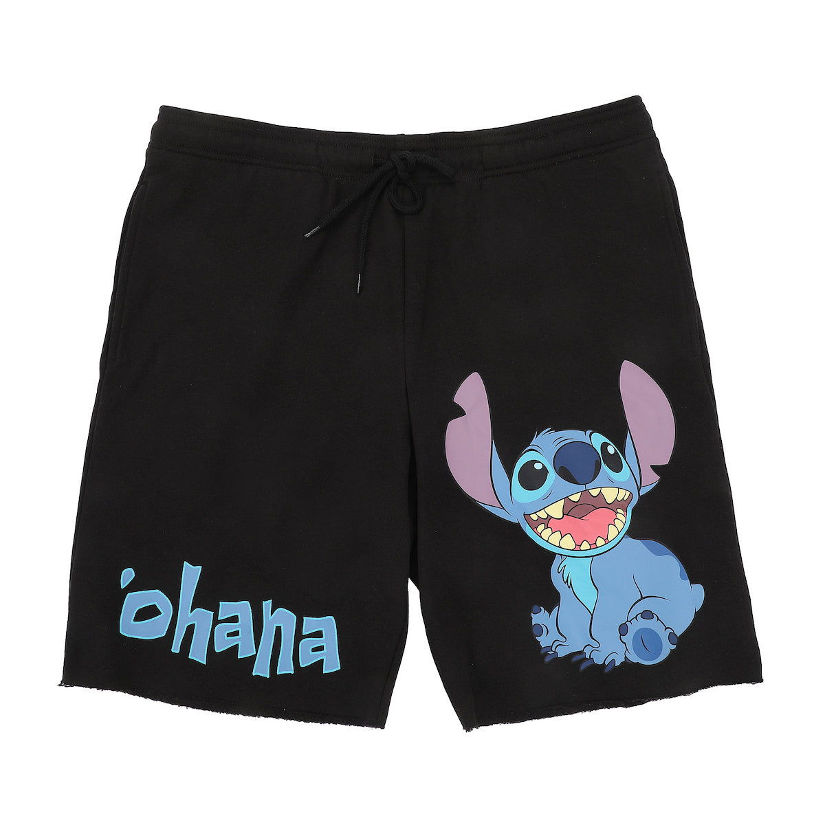Lilo & Stitch Ohana Men's Black Cotton Fleece Lounge Shorts