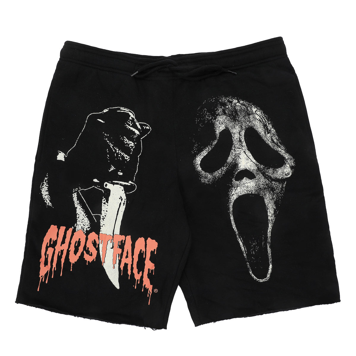 Ghostface Character With Knife Men's Black Sleep Pajama Shorts