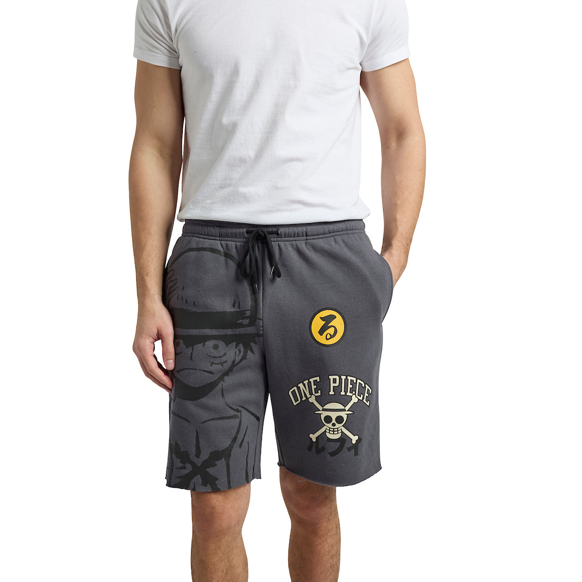 Bioworld One Piece Luffy Men’s Gray Cotton Fleece Lounge Shorts
