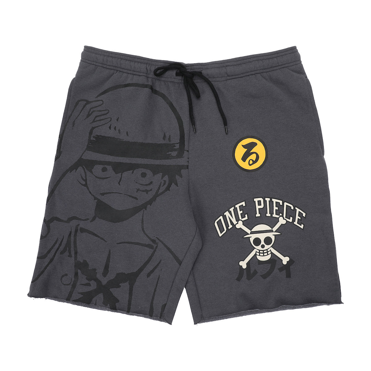 One Piece Luffy & Logo Men's Gray Sleep Pajama Shorts