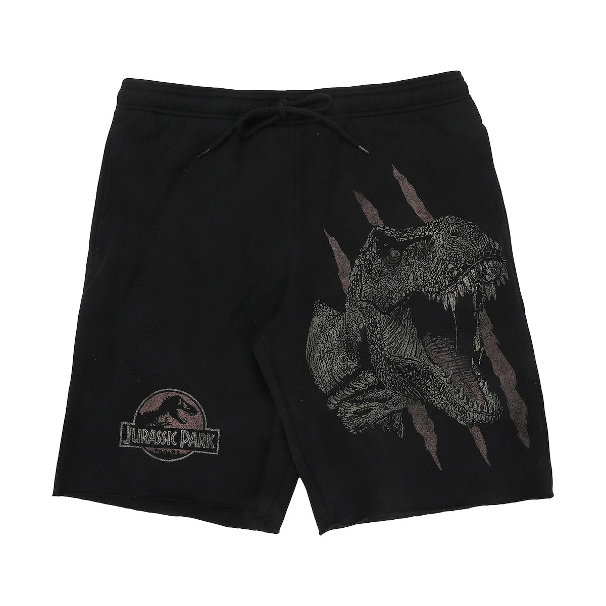 Jurassic Park T-Rex & Logo Men's Black Sleep Pajama Shorts