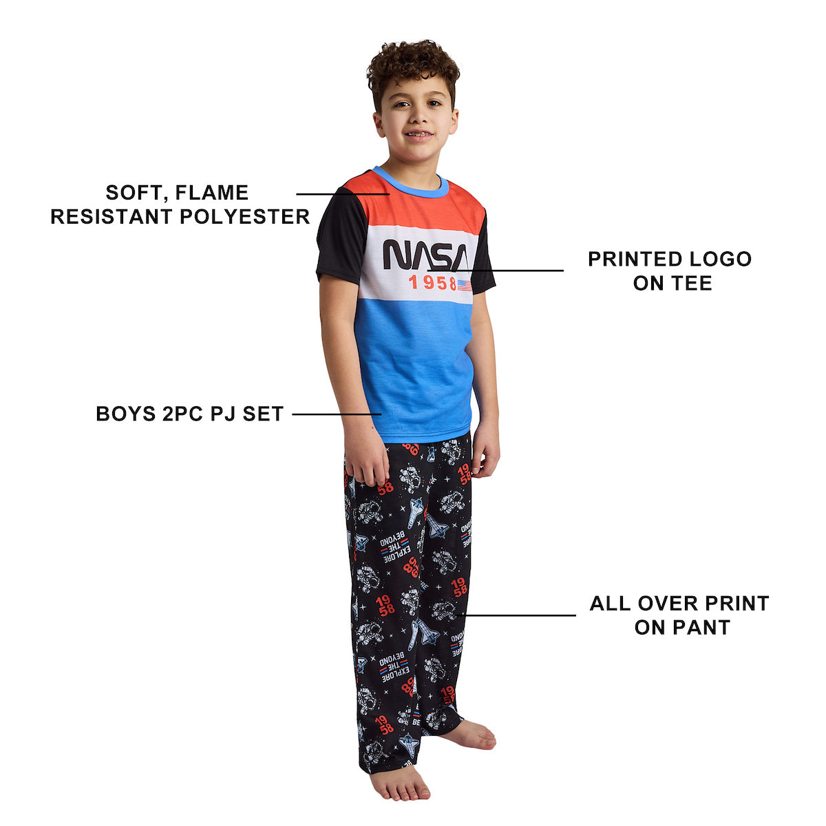 NASA 1958 Explore the Beyond Boy's 2-Pack Pajama Set