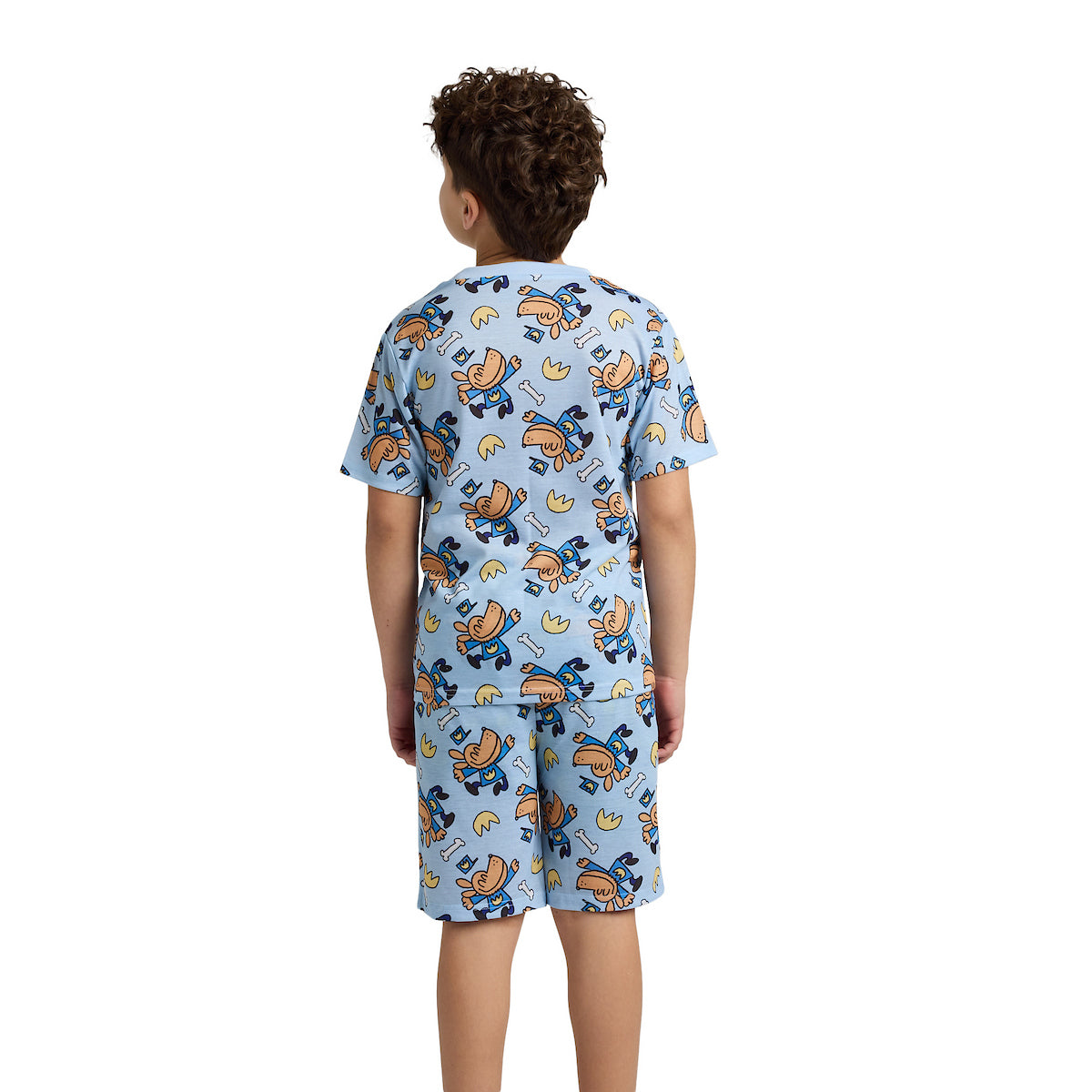 Dog Man Character Print Boy's 4-Pack Pajama Set