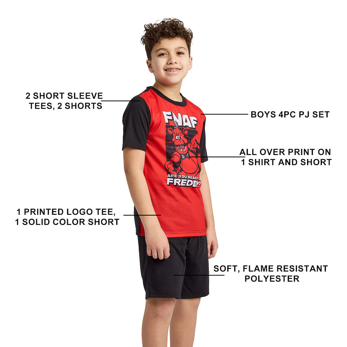 Five Nights At Freddy's Are You Ready For Freddy Boy's 4-Pack Pajama Set