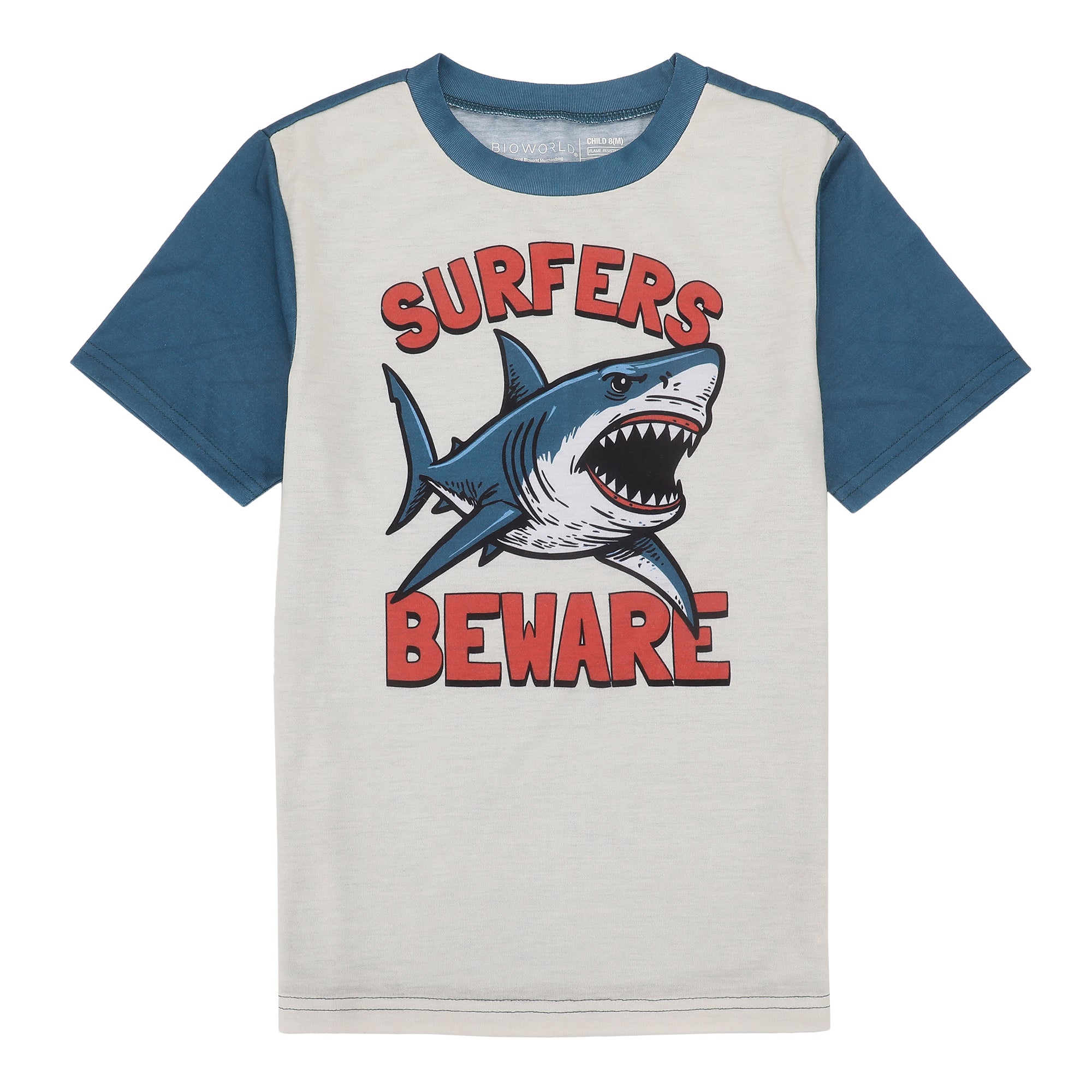 Shark AOP Boy's 4-Piece Short Sleeve Tee and Short Set