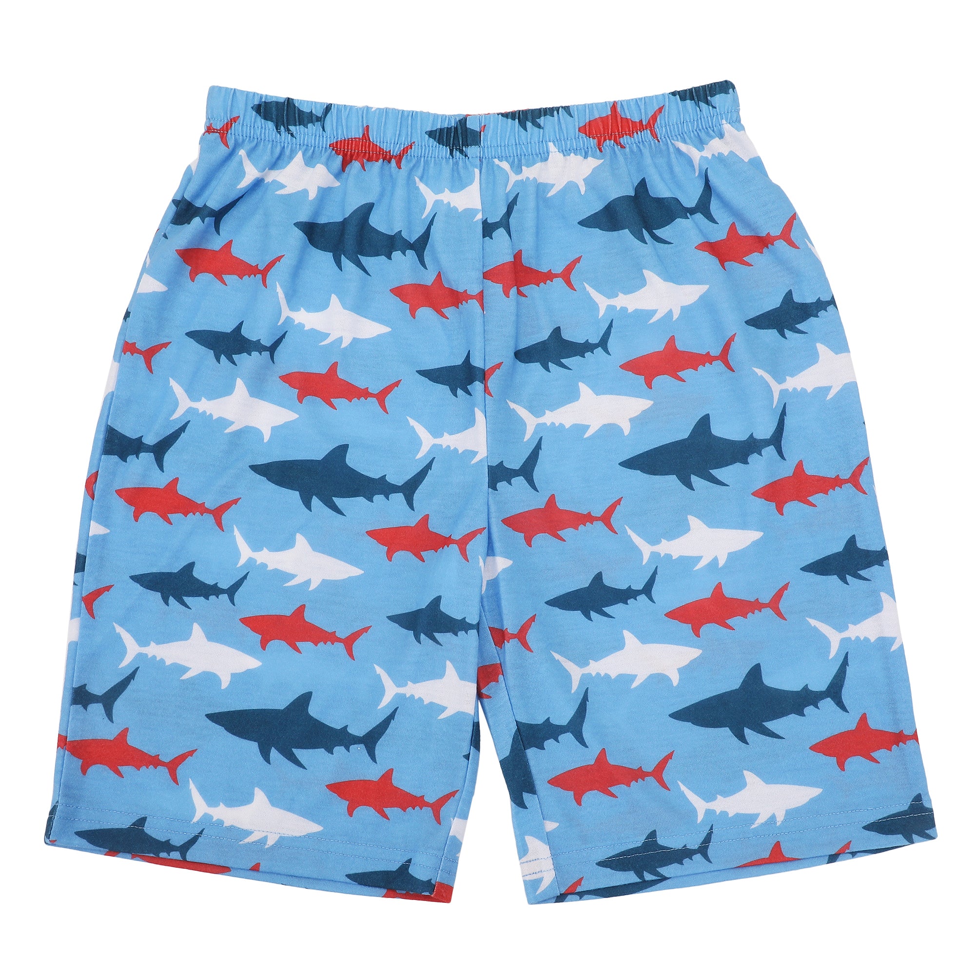 Shark AOP Boy's 4-Piece Short Sleeve Tee and Short Set