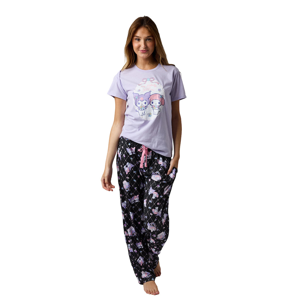 Kuromi & My Melody Women's Lavender Sleepwear Set