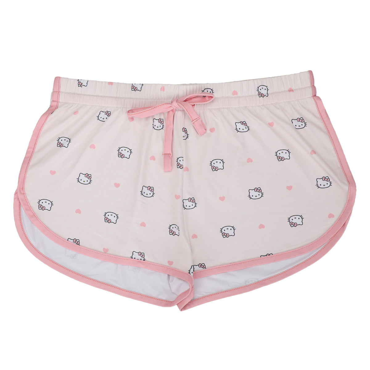 Hello Kitty Character Hearts Women's Racer Back Tank Top & AOP Dolphin Lounge Shorts Sleepwear Set