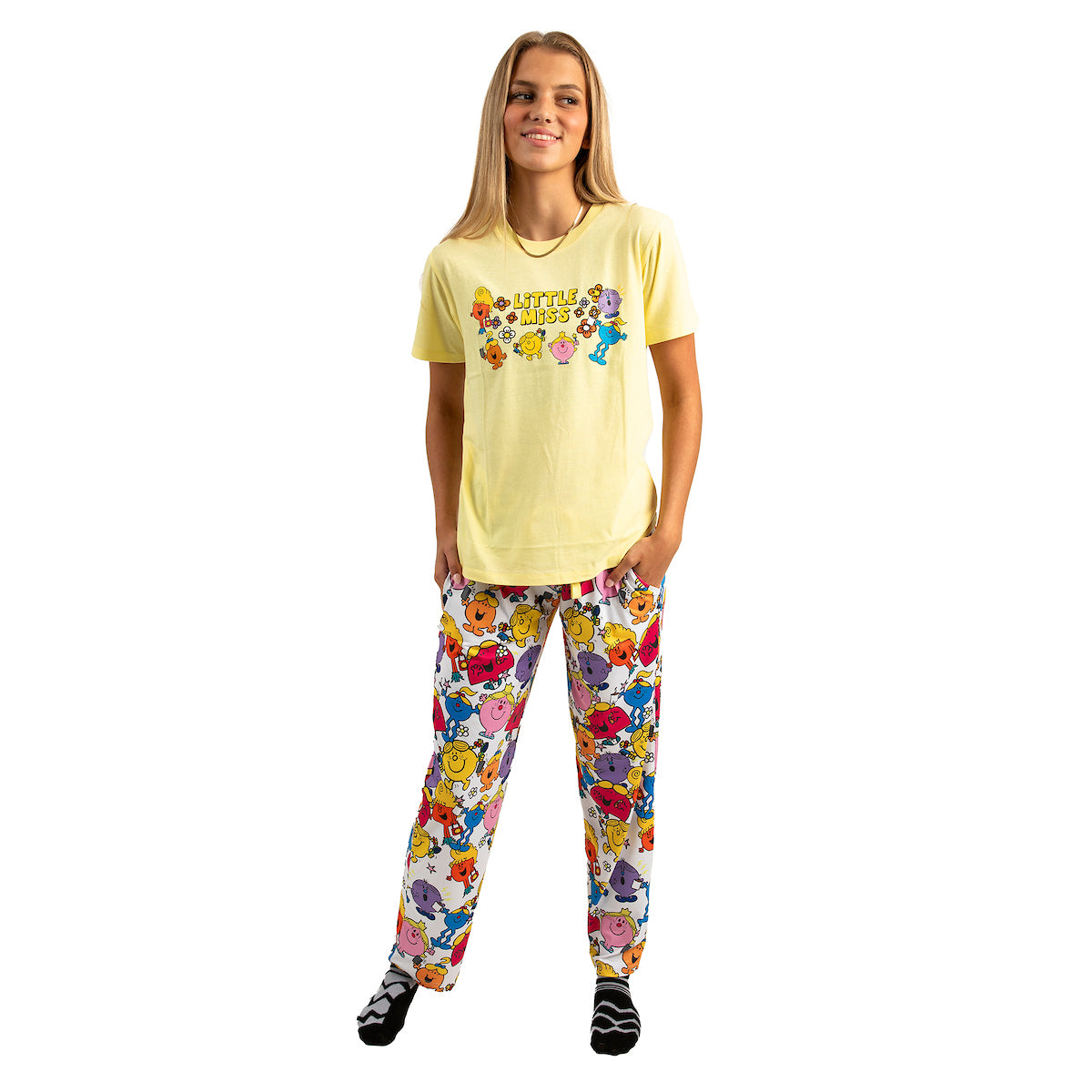 Little Miss Adult Women's Sleepwear Set with Short Sleeve Tee and Sleep Pants
