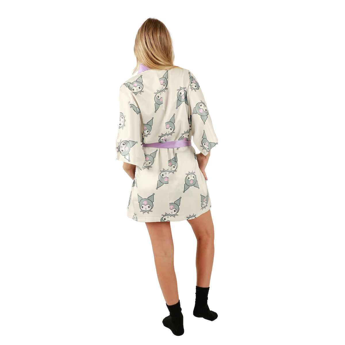 Women's Kuromi Sleepwear Set: Robe, Cami, and Sleep Shorts
