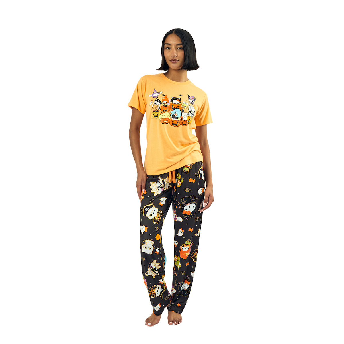 Hello Kitty & Friends Halloween Costumes Women's Oversized Short Sleeve Tee & Lounge Pants Set