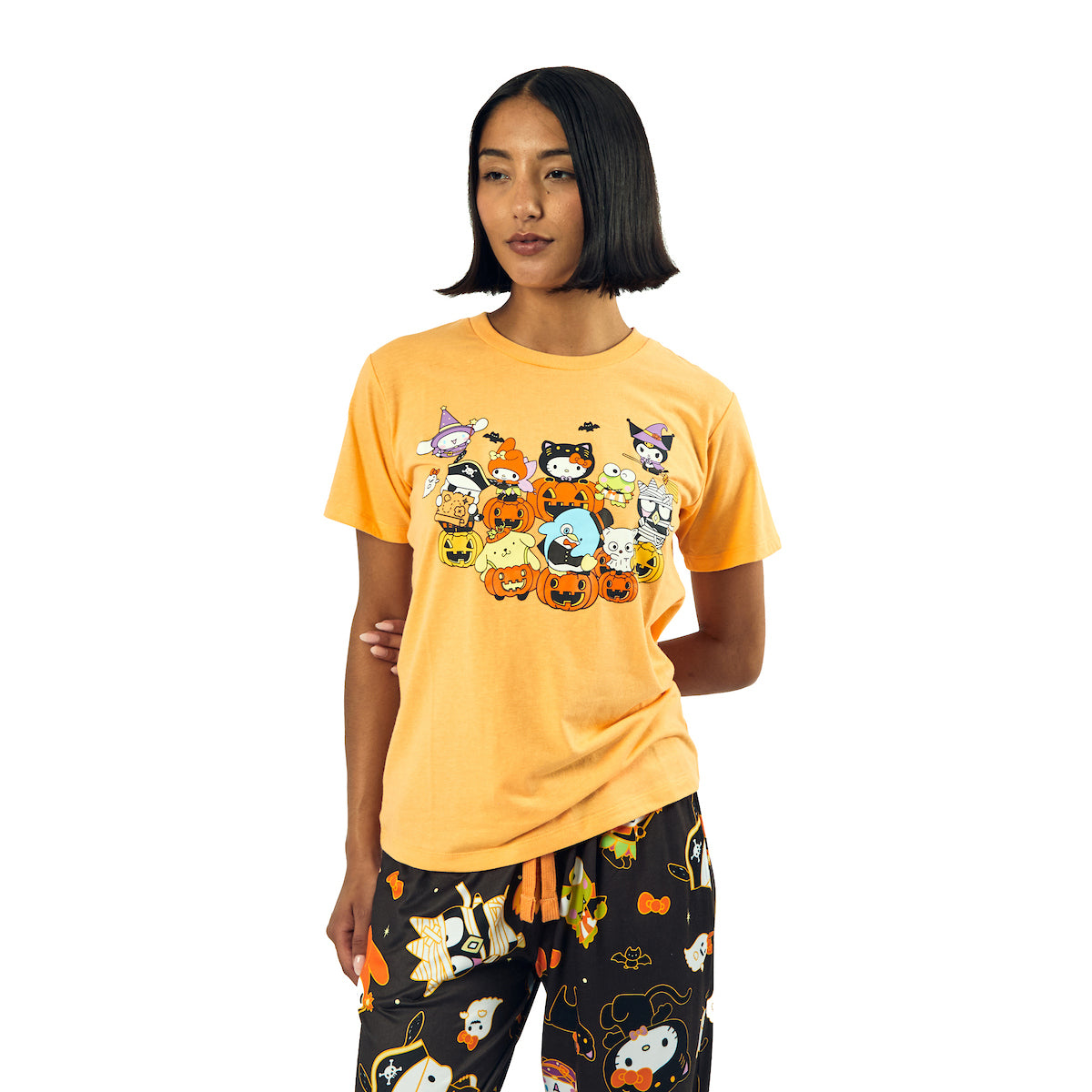 Hello Kitty & Friends Halloween Costumes Women's Oversized Short Sleeve Tee & Lounge Pants Set