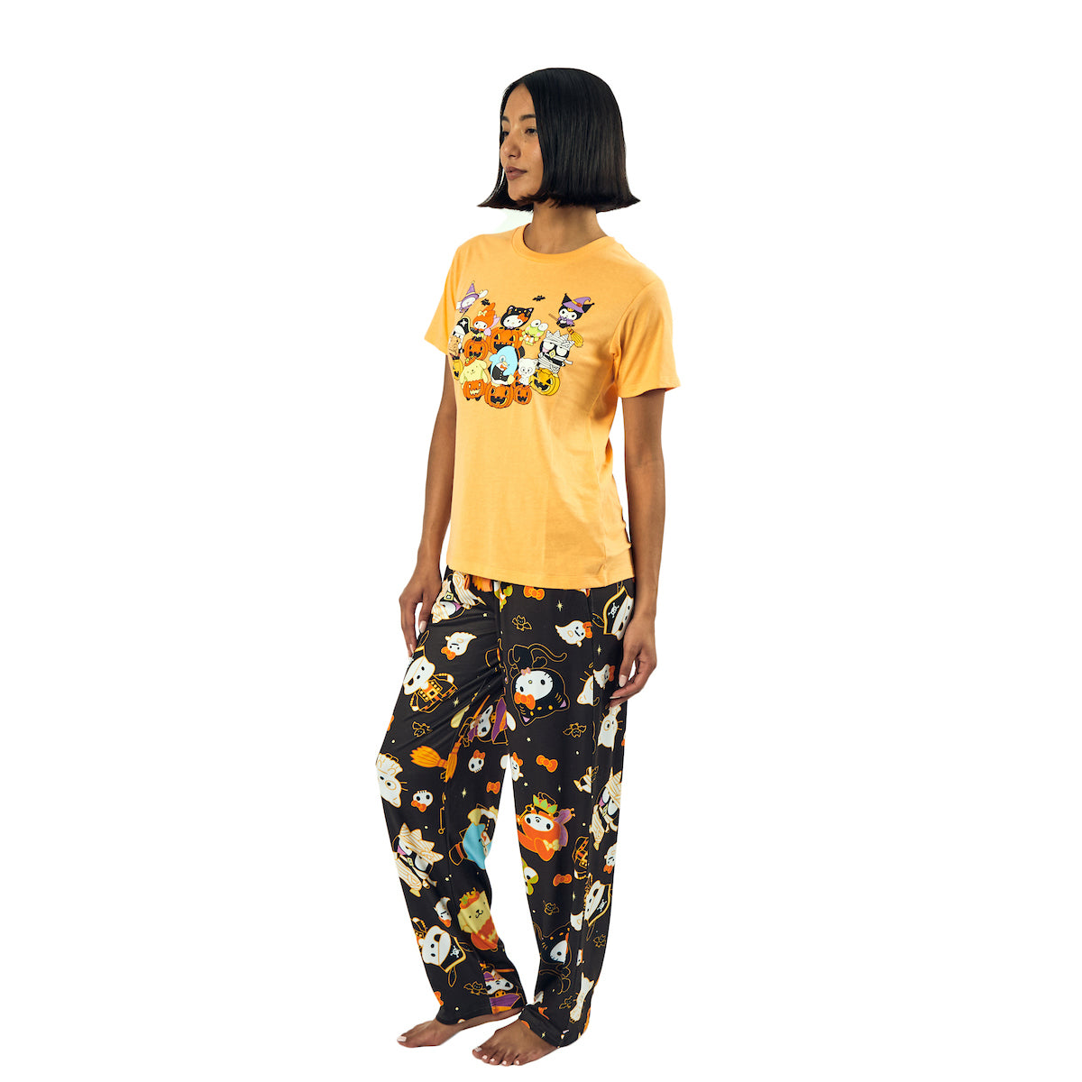 Hello Kitty & Friends Halloween Costumes Women's Oversized Short Sleeve Tee & Lounge Pants Set