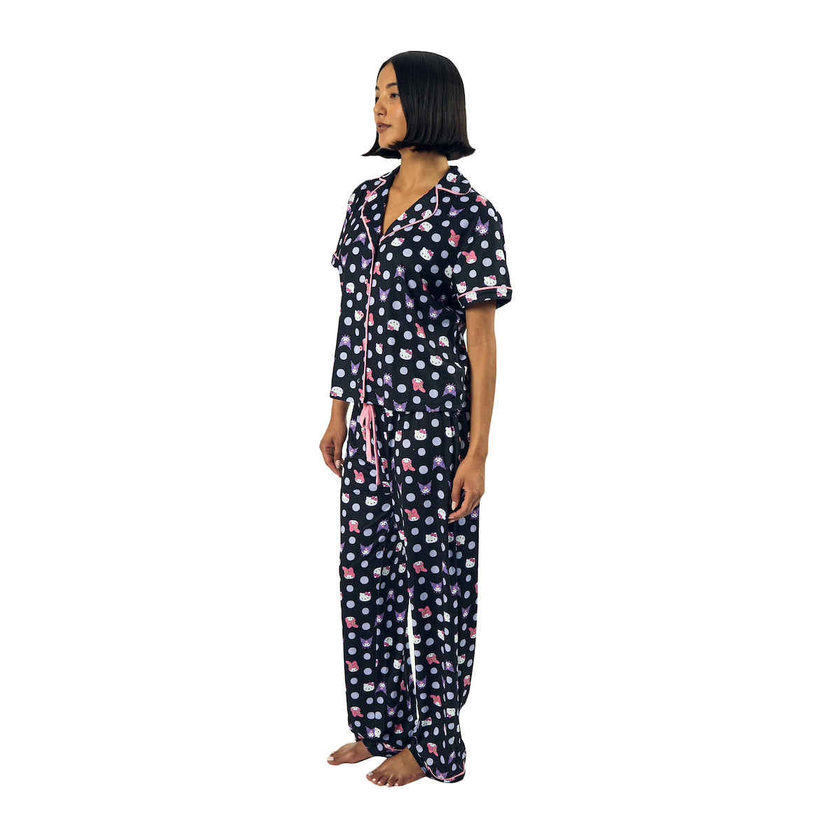 Hello Kitty & Friends Character Heads Women's Polka Dot Sleep Shirt & Pants Set