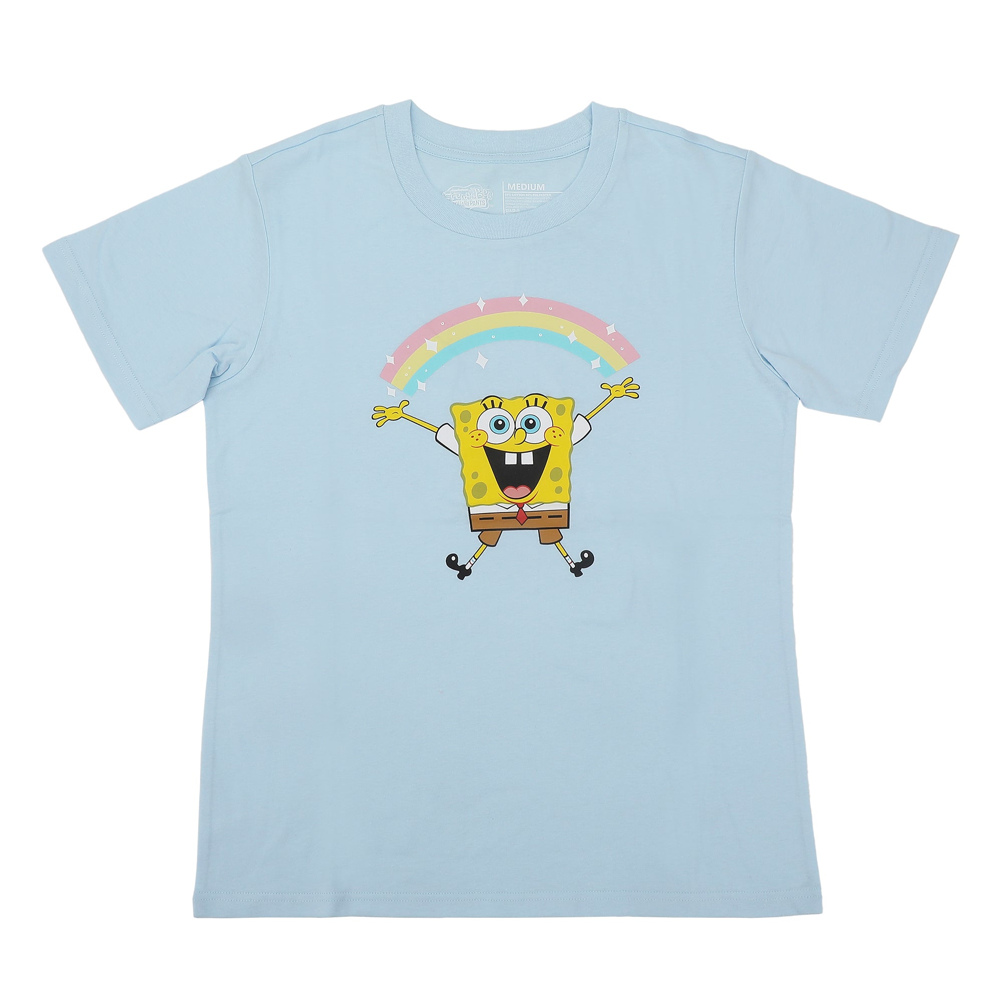 Spongebob Squarepants Rainbow All-Over Print Women's T-Shirt and Pajama Pants Sleepwear Set