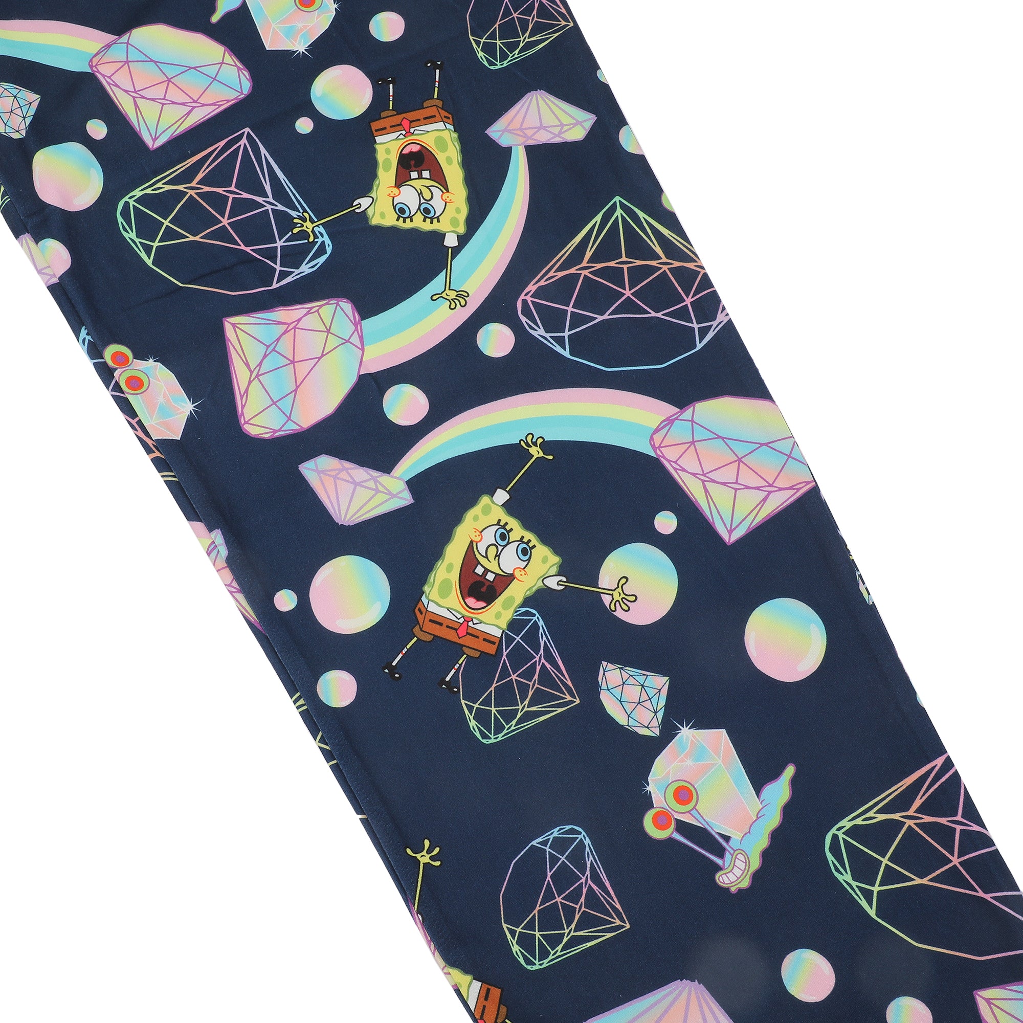 Spongebob Squarepants Rainbow All-Over Print Women's T-Shirt and Pajama Pants Sleepwear Set