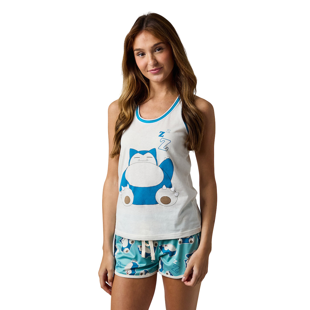 Pokemon Snorlax Napping Women's 2-Pack Racer Tank & Dolphin Shorts Sleep Set