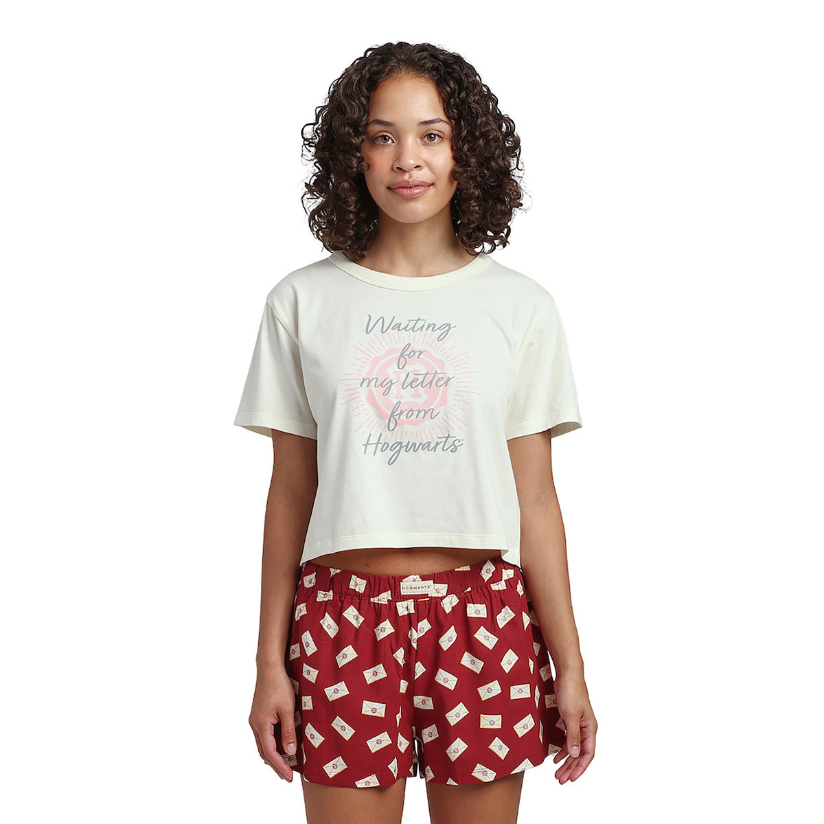 Harry Potter "Waiting For My Letter From Hogwarts" Crop Tee And Shorts Sleepwear Set
