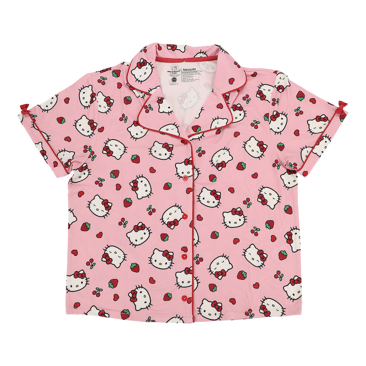 Hello Kitty Heads with Strawberries Women's Pink Pajama Set