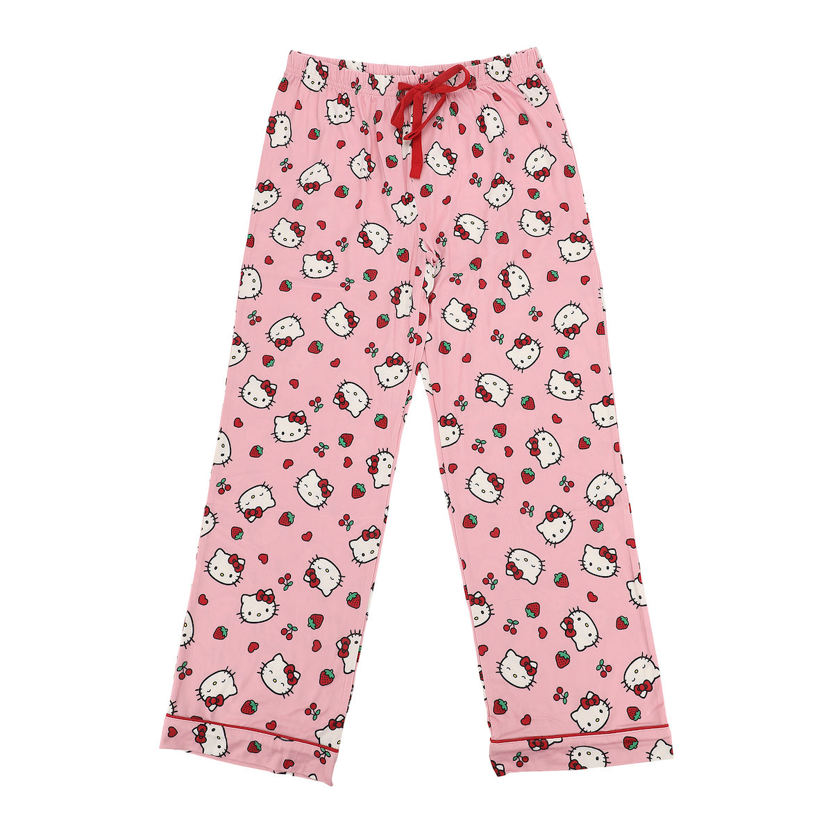 Hello Kitty Heads with Strawberries Women's Pink Pajama Set