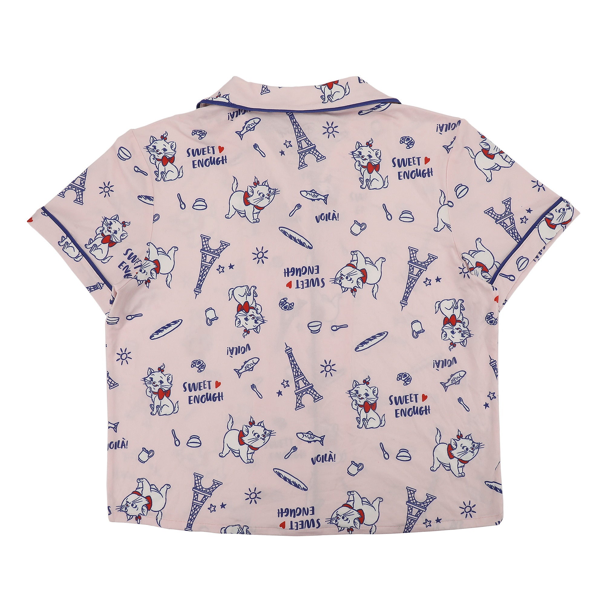 Disney The Aristocats Marie Women's Notch Collar Button-Down Shirt and Shorts Sleepwear Set