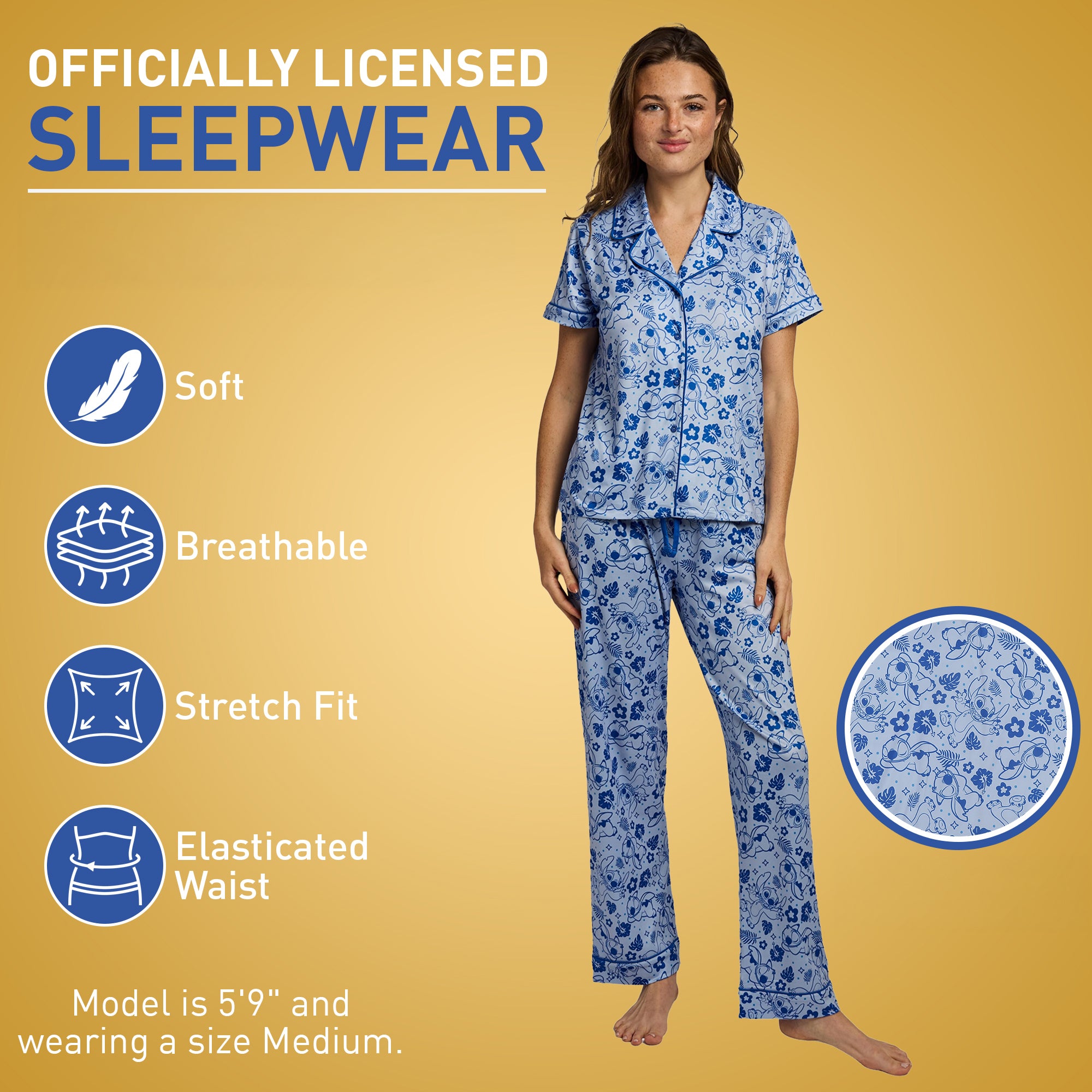 Lilo & Stitch Stitch All-Over Print Women’s 2-Pack Pajama Set