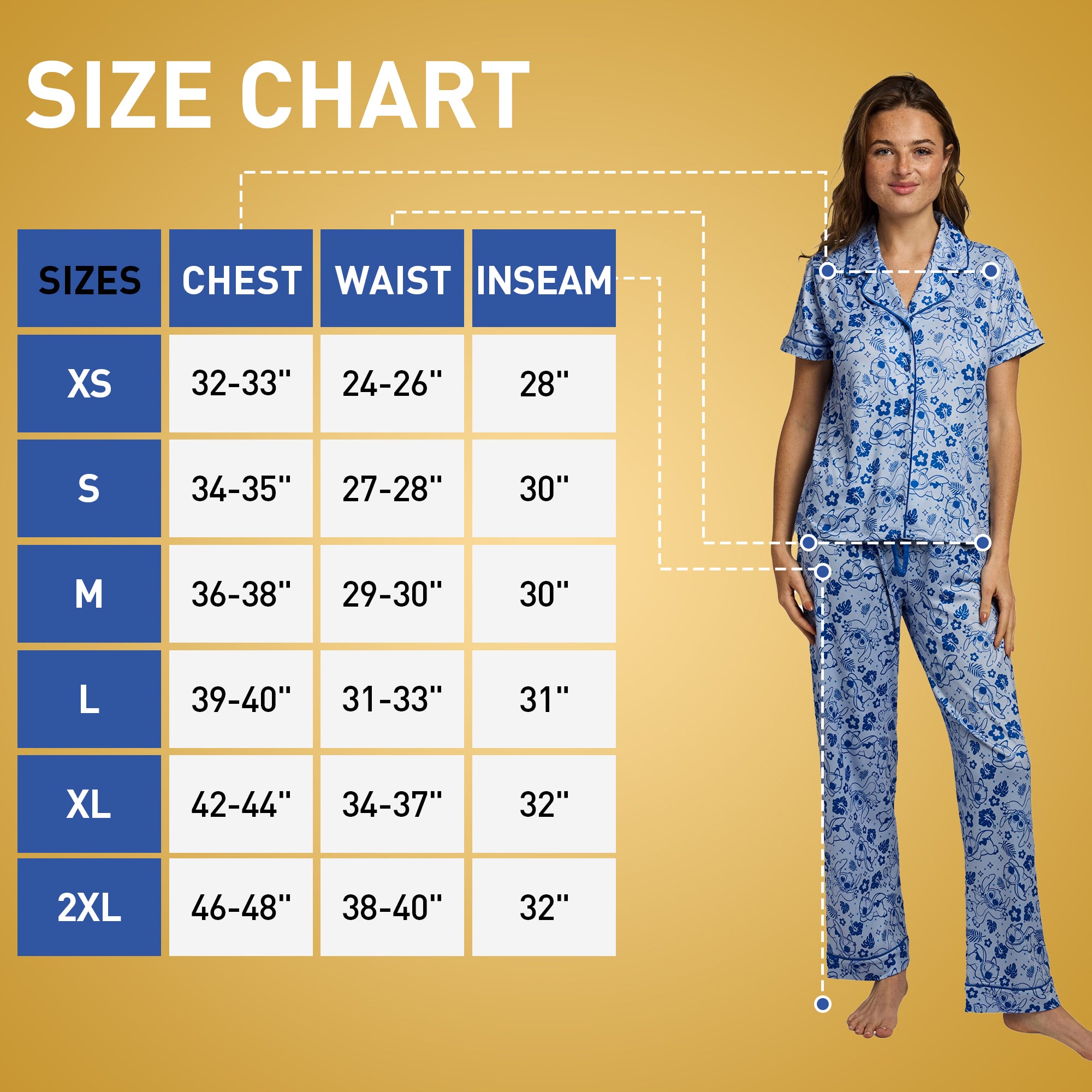 Lilo & Stitch Stitch All-Over Print Women’s 2-Pack Pajama Set
