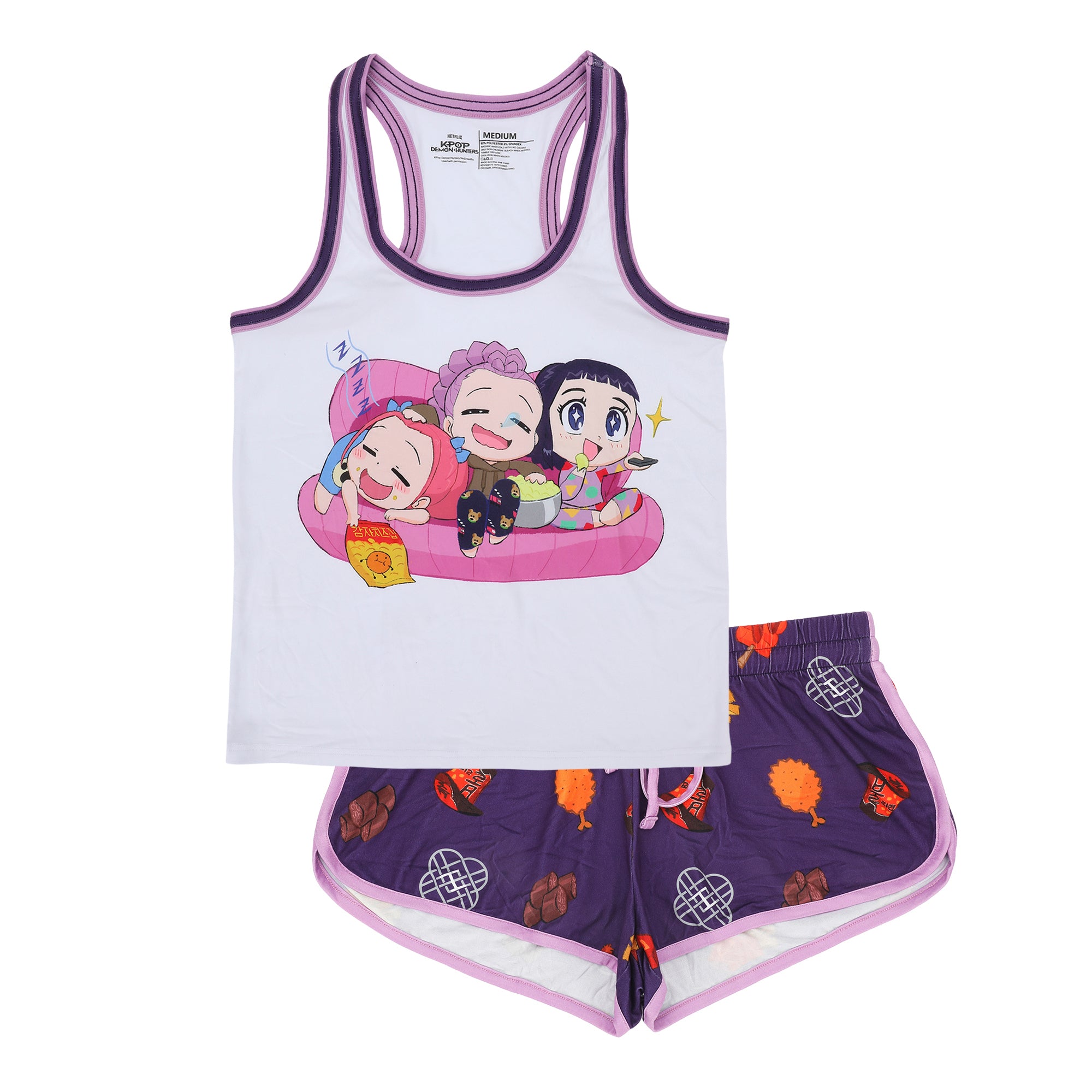 KPop Demon Hunters Rumi, Mira & Zoey Tank Top & Shorts Womens Pajama Set