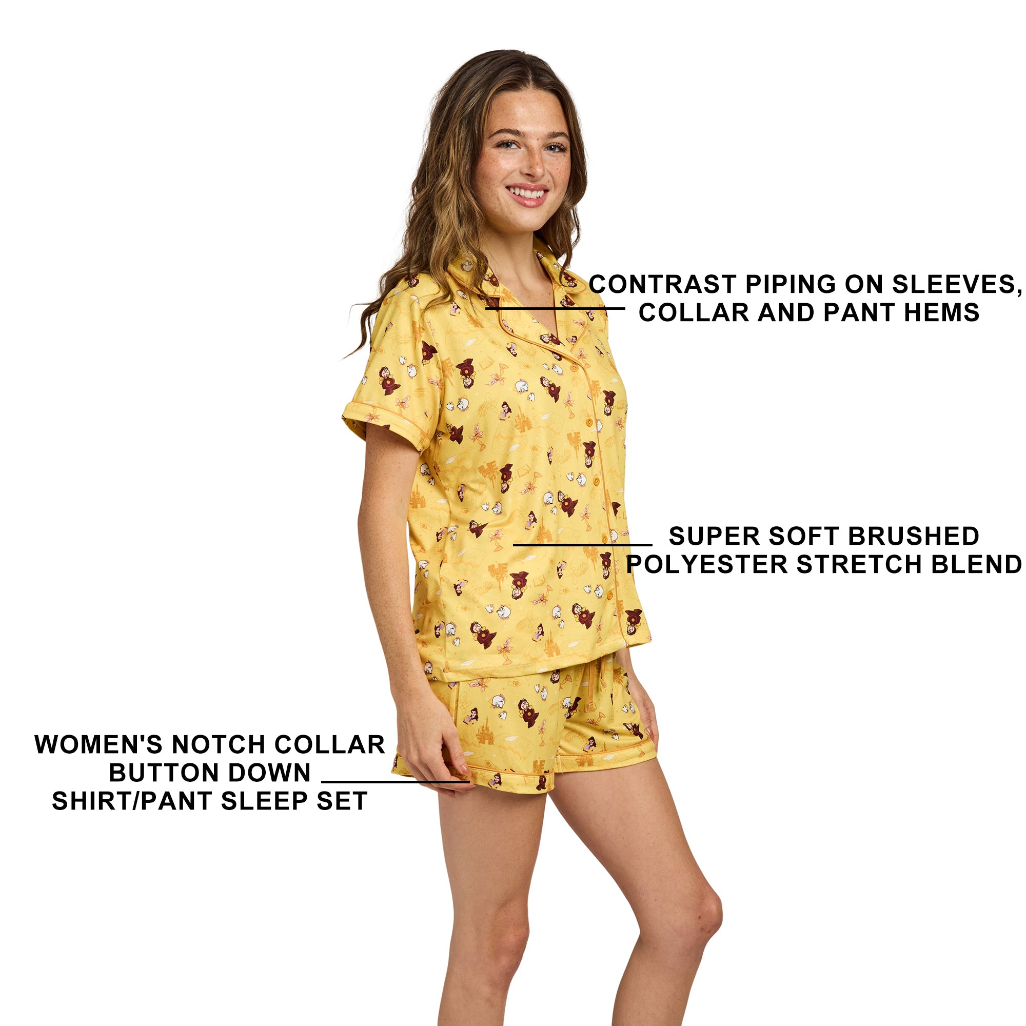 Disney Princess Enchanted Objects All-Over Print Women’s 2-Pack Pajama Set