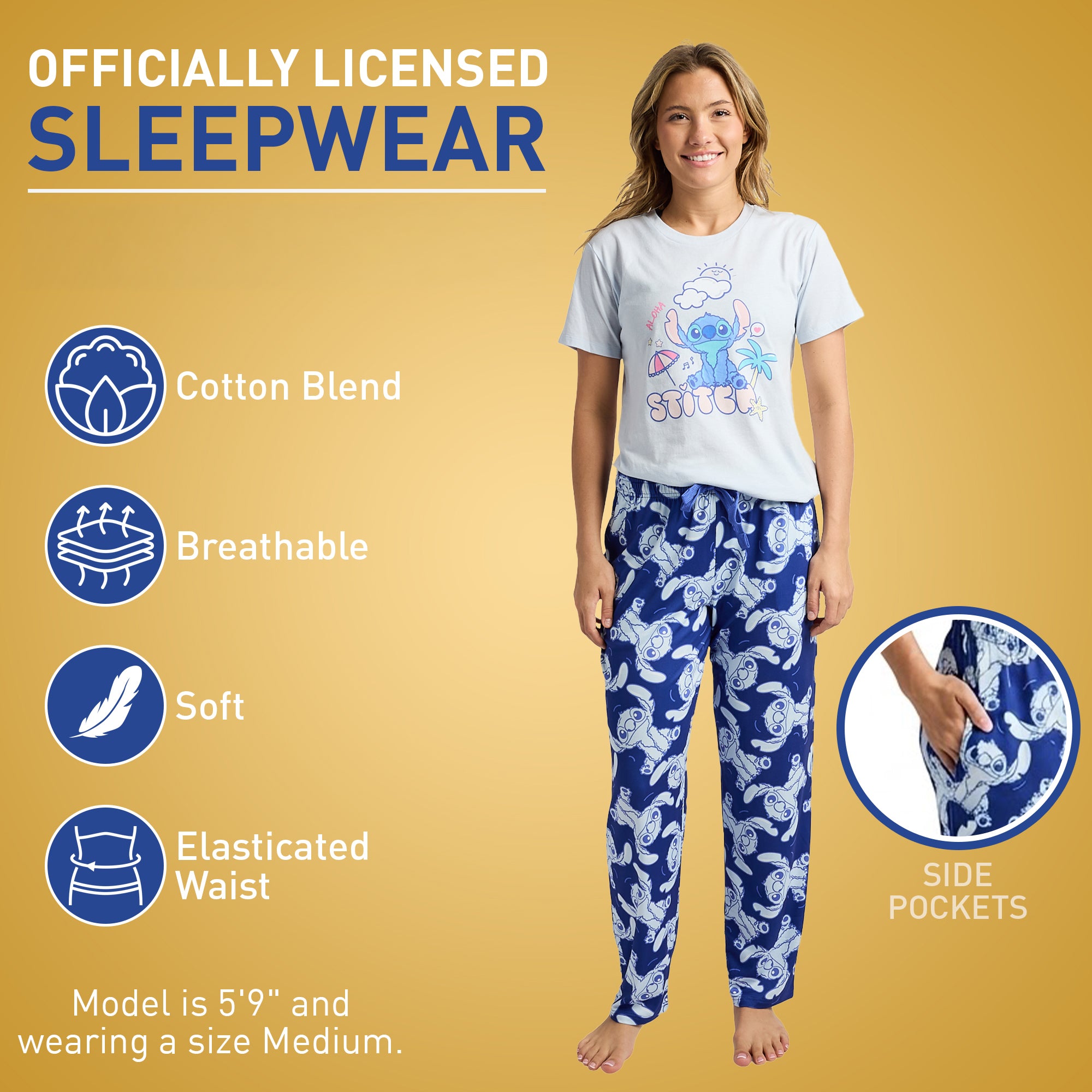 Lilo & Stitch Beachy Character Art Women's 2-Pack Pajama Set