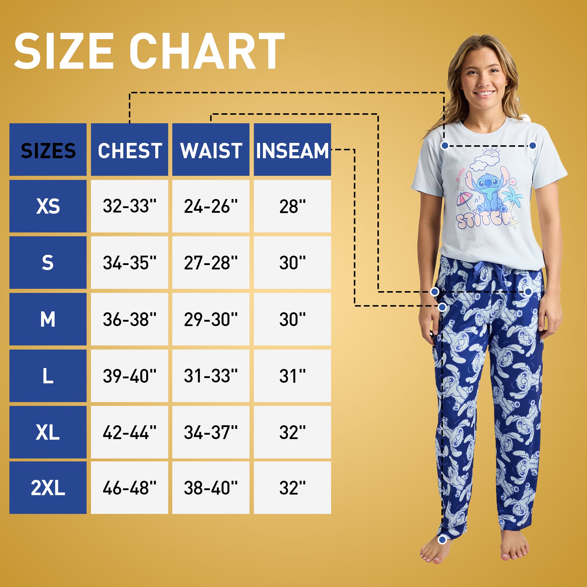 Lilo & Stitch Beachy Character Art Women's 2-Pack Pajama Set