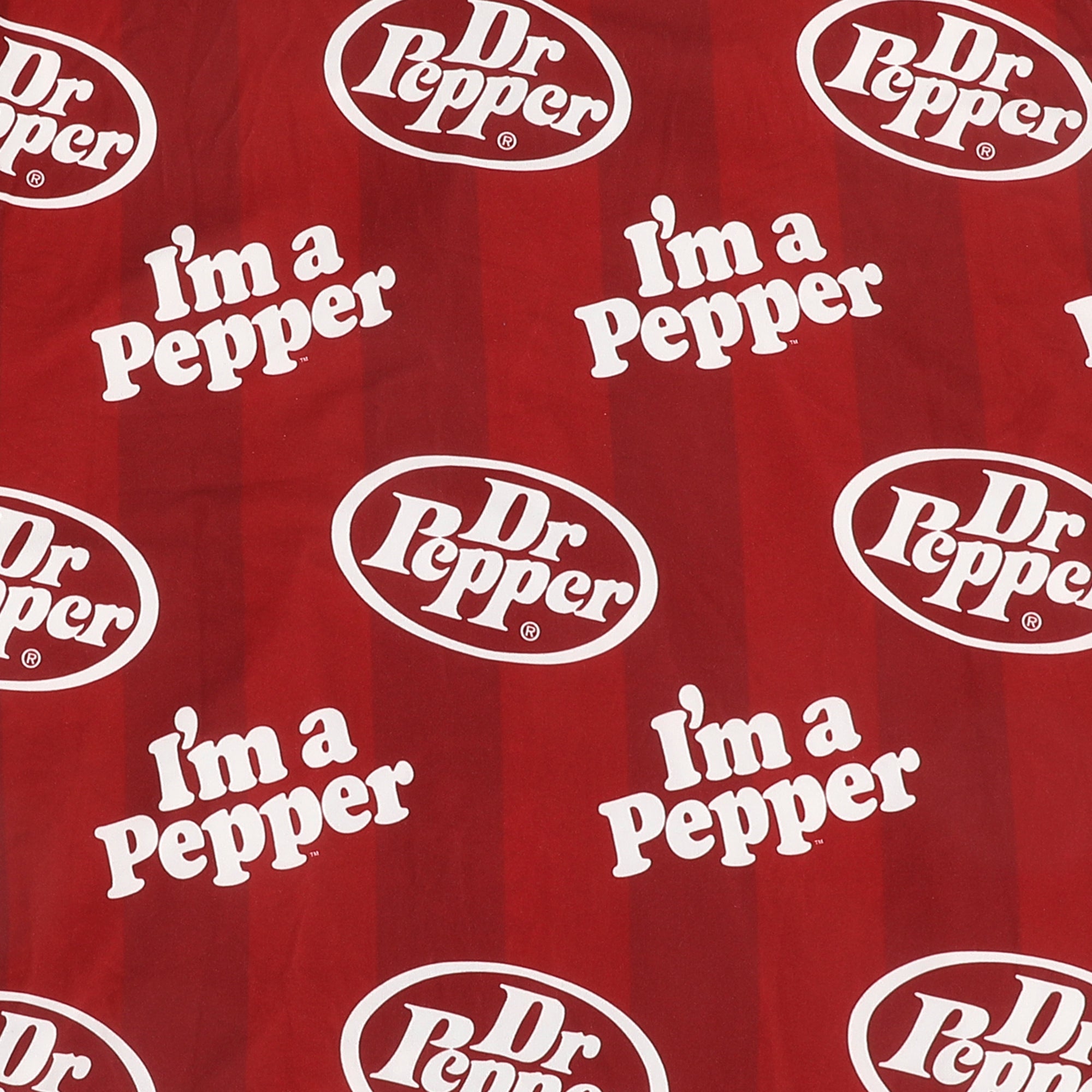 Dr. Pepper Classic Logo All-Over Print Women’s Notch Collar Button-Down Shirt and Shorts Sleepwear Set