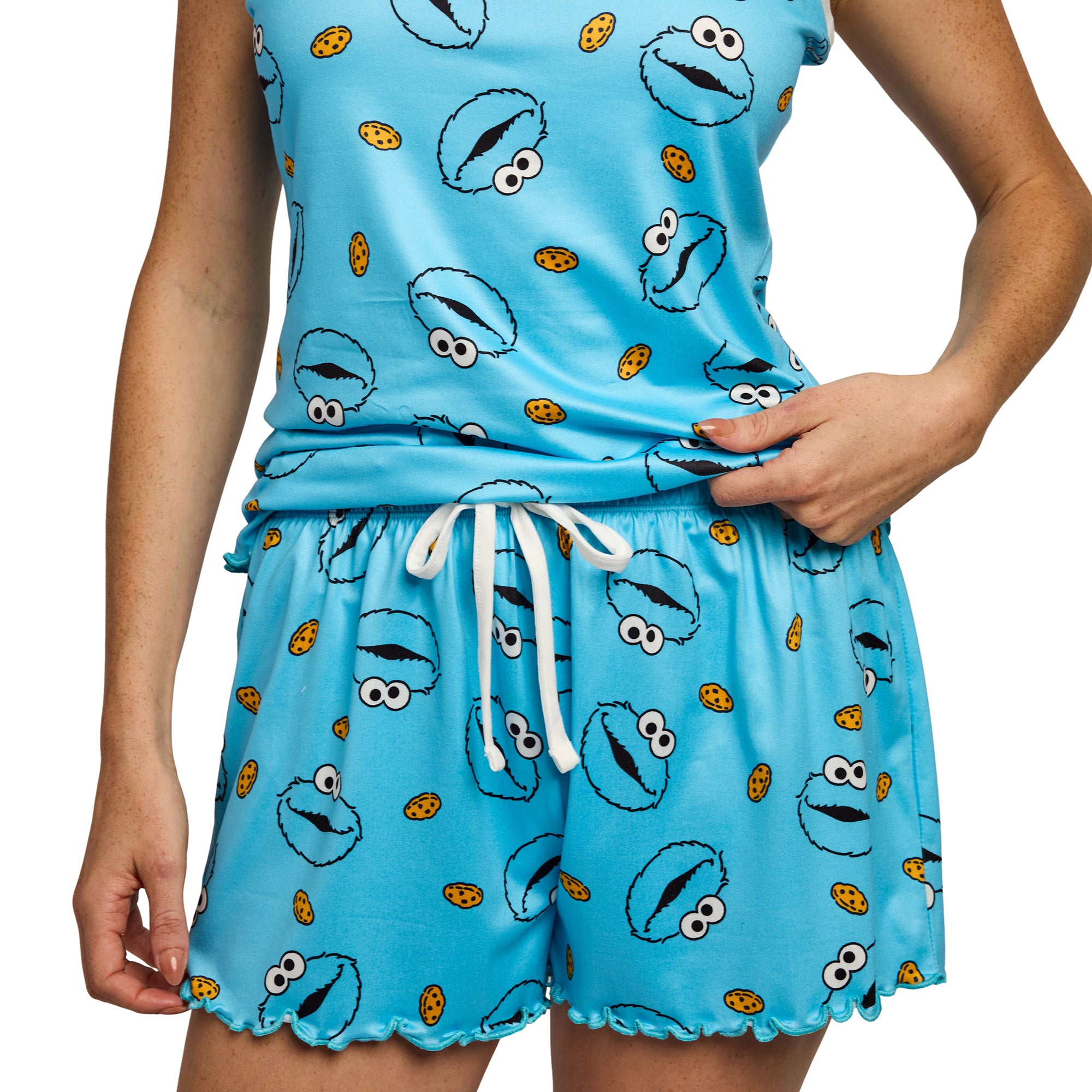 Sesame Street Cookie Monster All-Over Print Women’s V-Neck Cami & Shorts Sleep Set