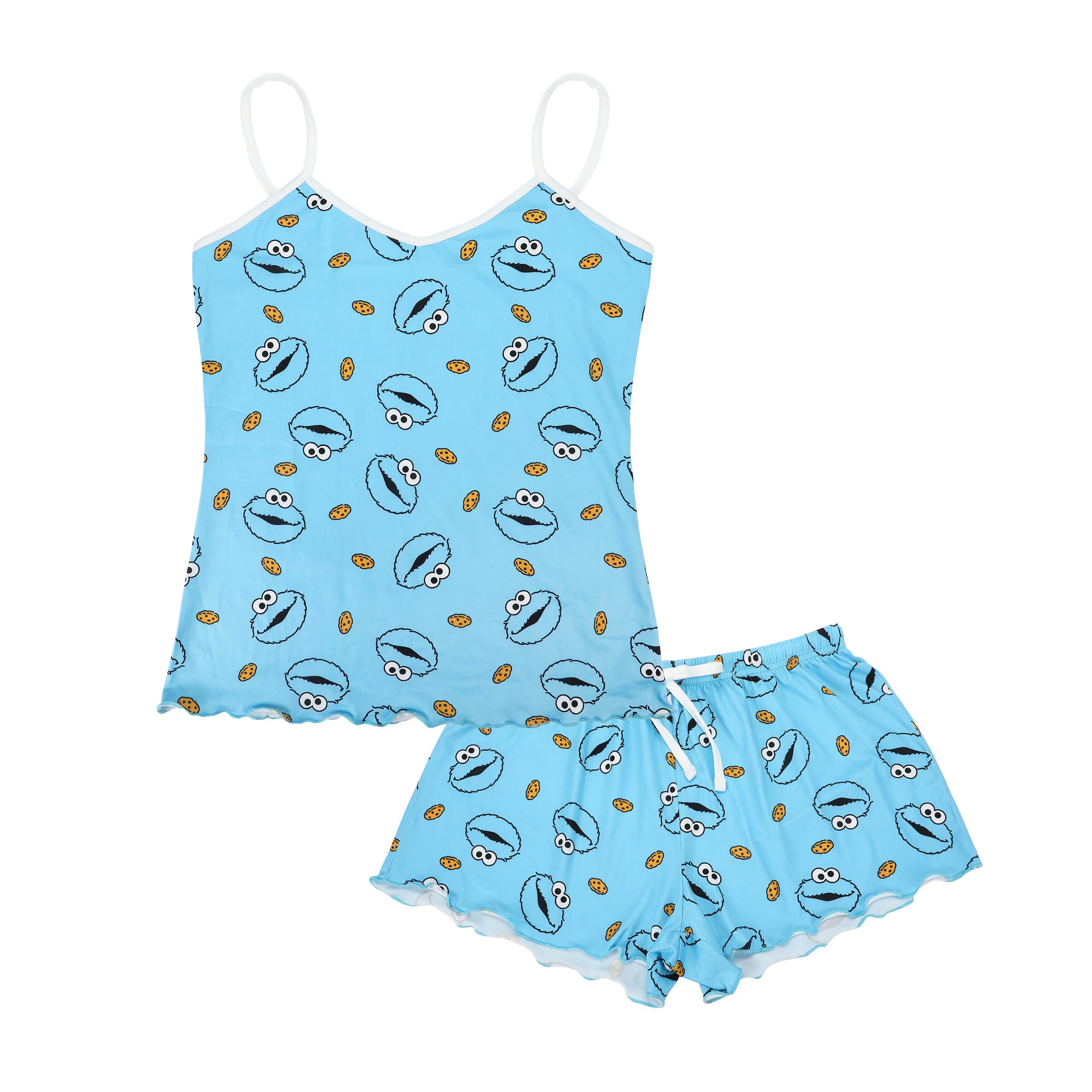 Sesame Street Cookie Monster All-Over Print Women’s V-Neck Cami & Shorts Sleep Set