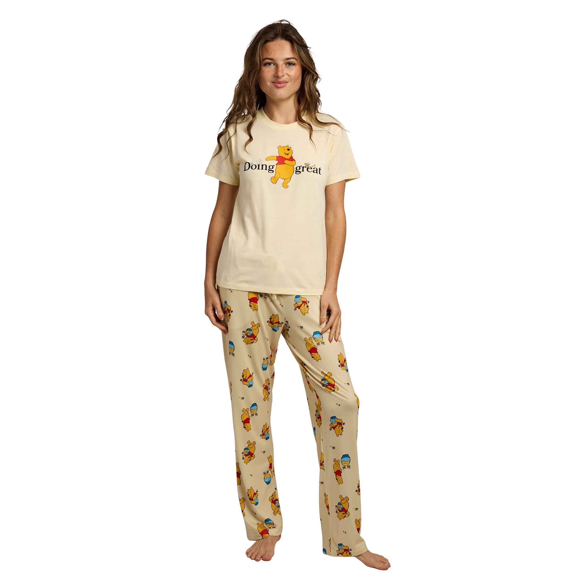Winnie the Pooh Doing Great Women's T-Shirt And Sleep Pants Sleepwear Set