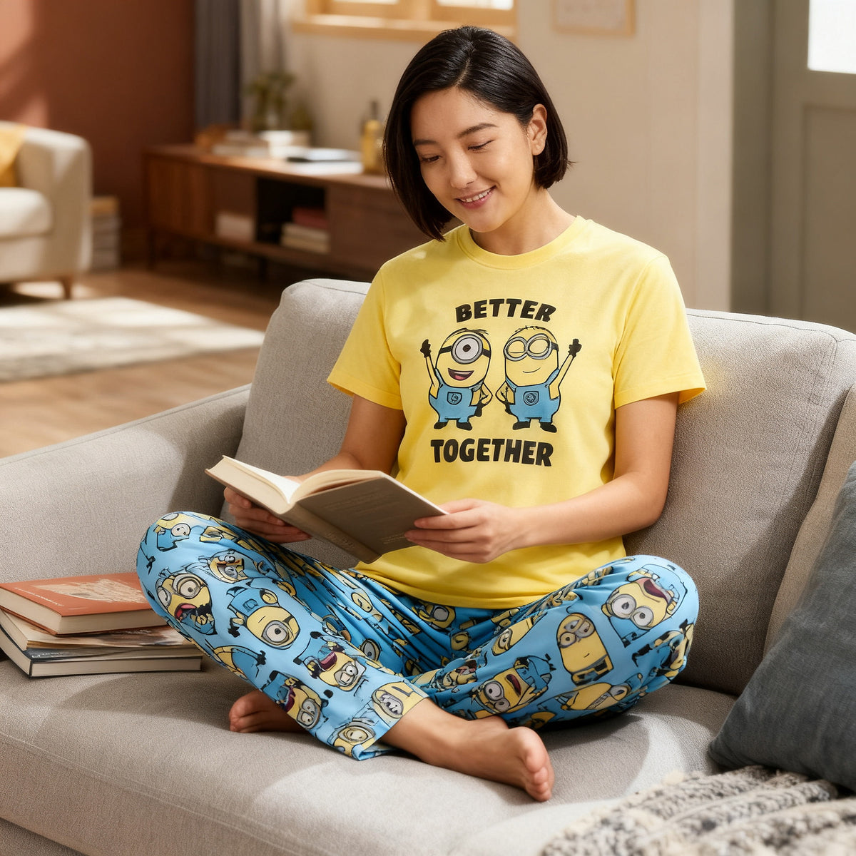 Minions Bello Oversized Tee Pant Sleep Set for Women