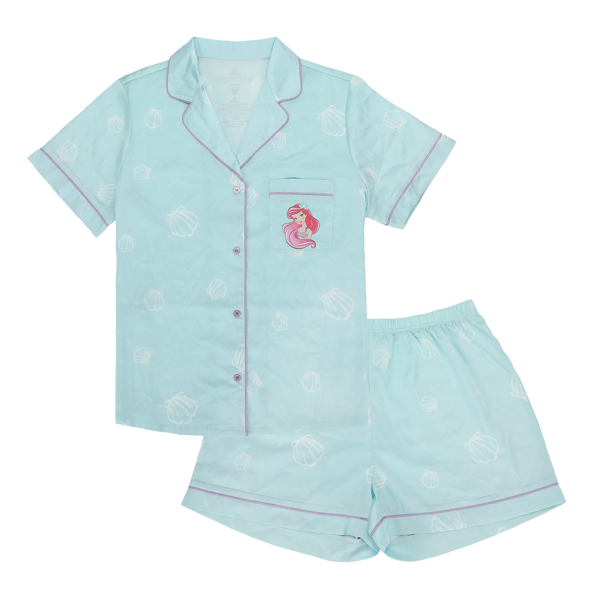 The Little Mermaid Ariel & Character Line Art Women's 2-Pack Satin Pajama Set