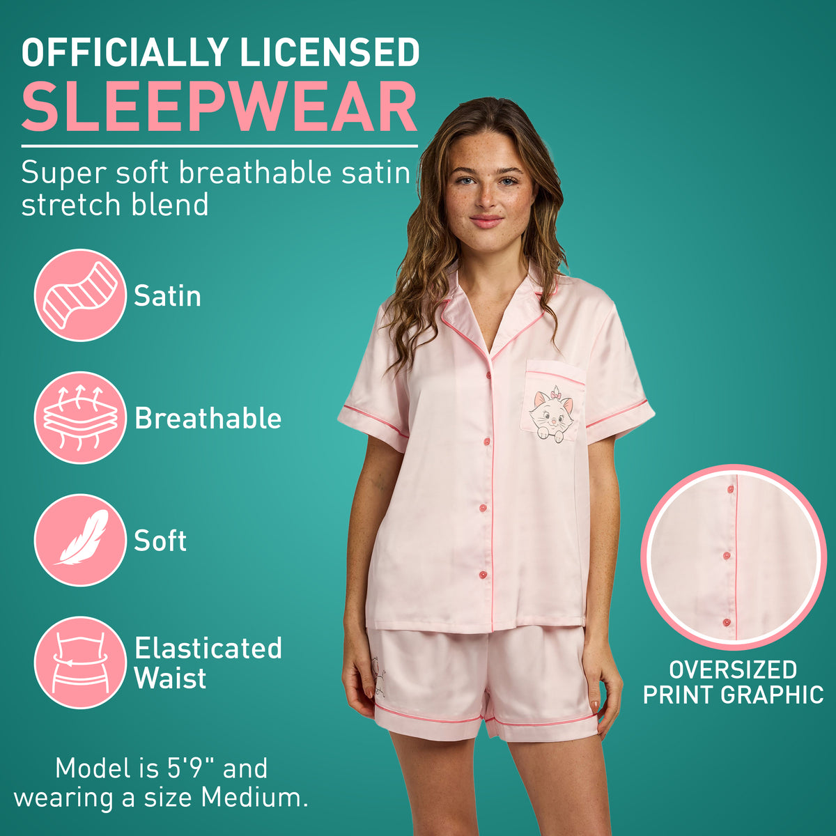 Aristocats Marie Women's 2-Pack Satin Pajama Set