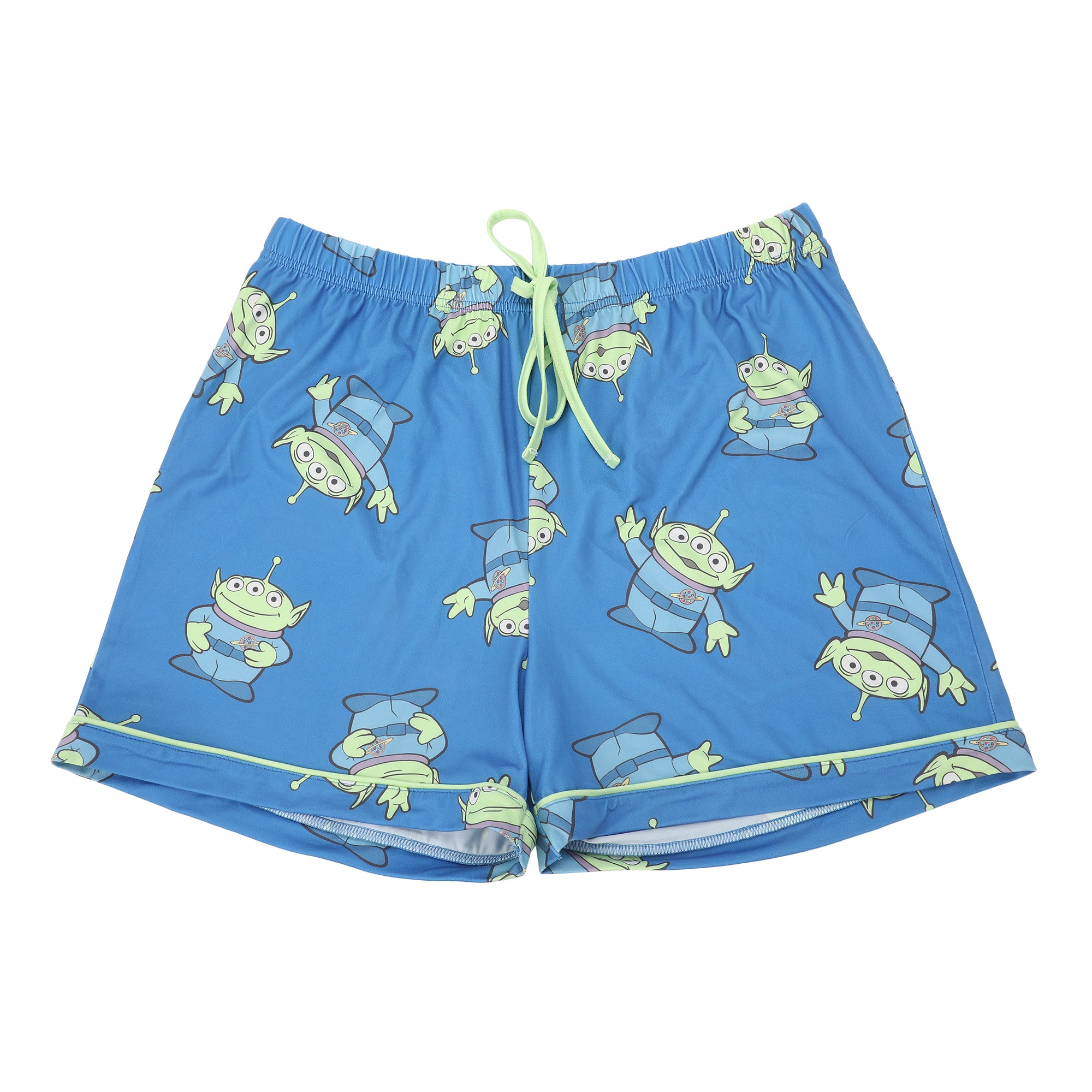 Toy Story Aliens All-Over Print Women’s Notch Collar Button-Down Shirt and Shorts Sleepwear Set