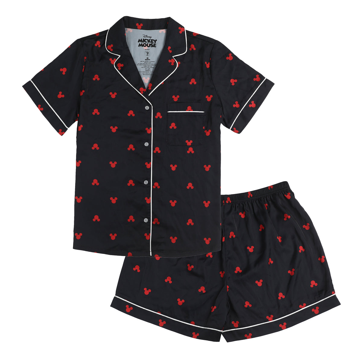 Mickey Mouse Classic Mickey Ears Women's 2-Pack Satin Pajama Set