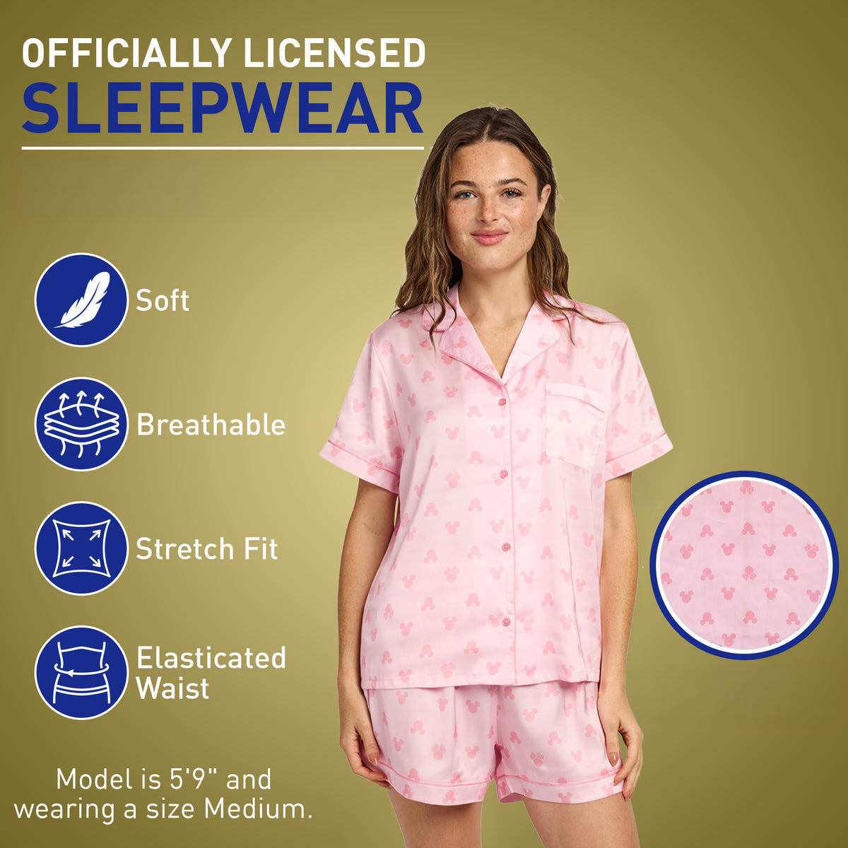 Minnie Mouse Classic Minnie Ears Women's 2-Pack Satin Pajama Set
