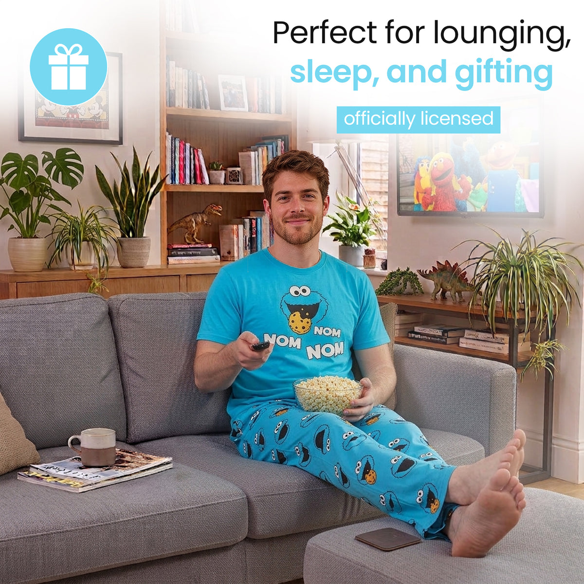 Sesame Street Cookie Monster Men's 2-Pack Pajama Set