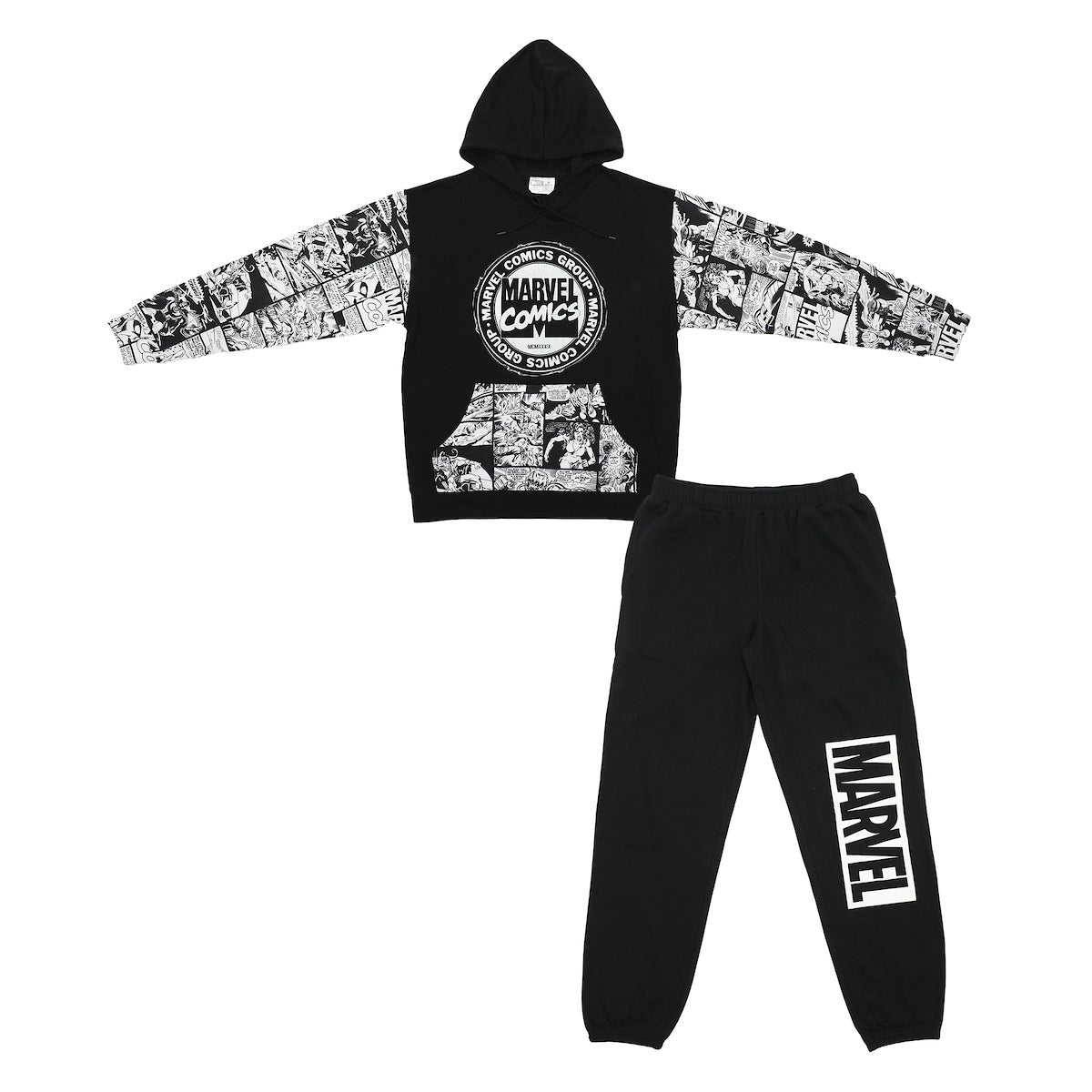 Men's Adult Marvel Comics Hoodie and Sweatpant Set Active Wear Combo- Superhero-Inspired Comfort