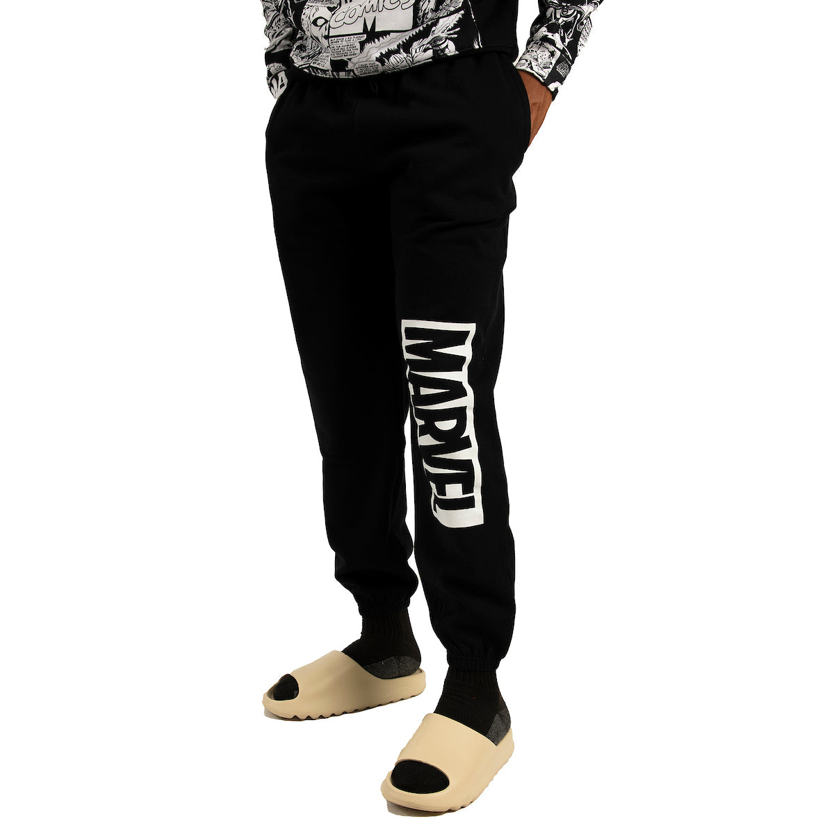 Men's Adult Marvel Comics Hoodie and Sweatpant Set Active Wear Combo- Superhero-Inspired Comfort