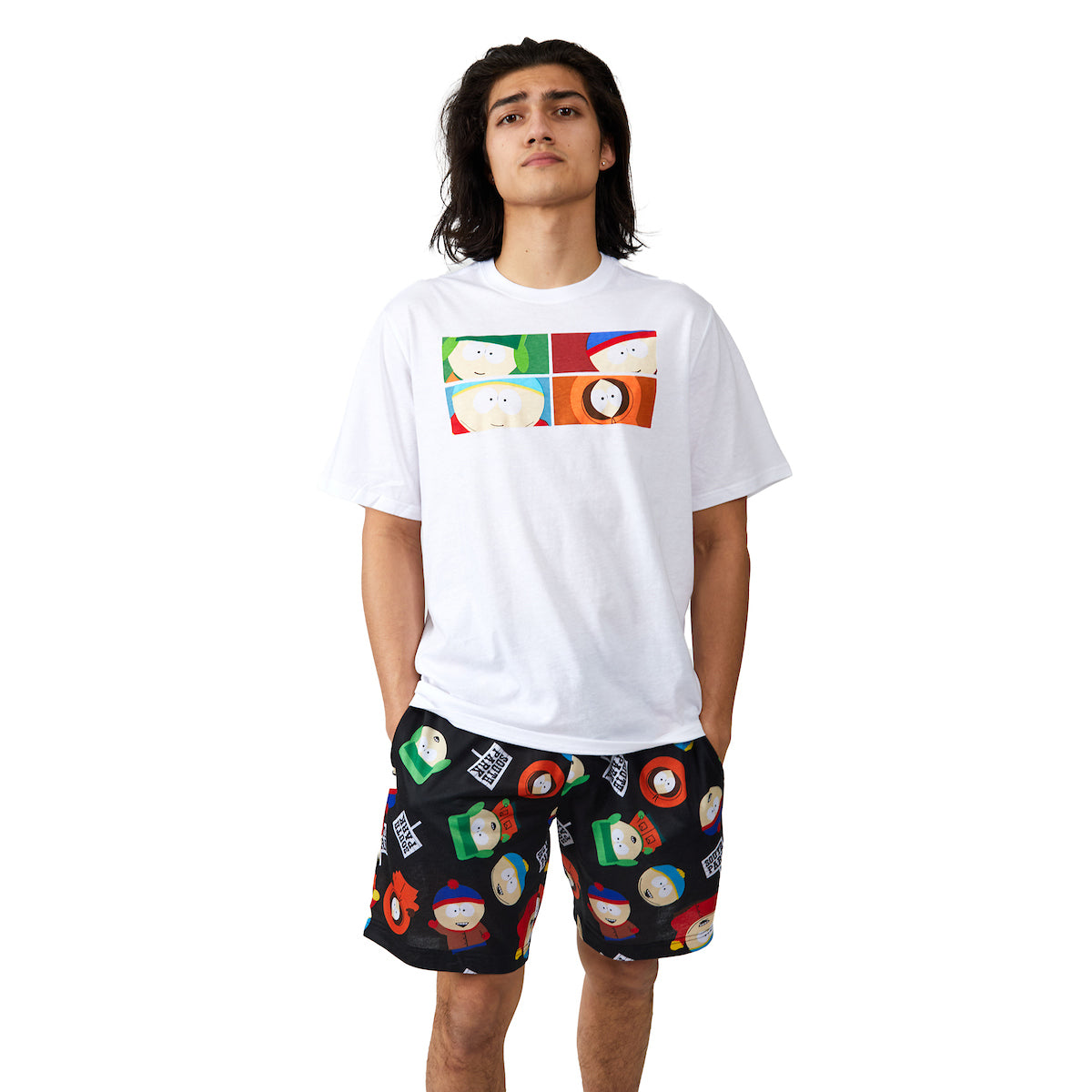 South Park Main Character Grid Men's 2-Pack T-shirt & Lounge Short Sleep Set