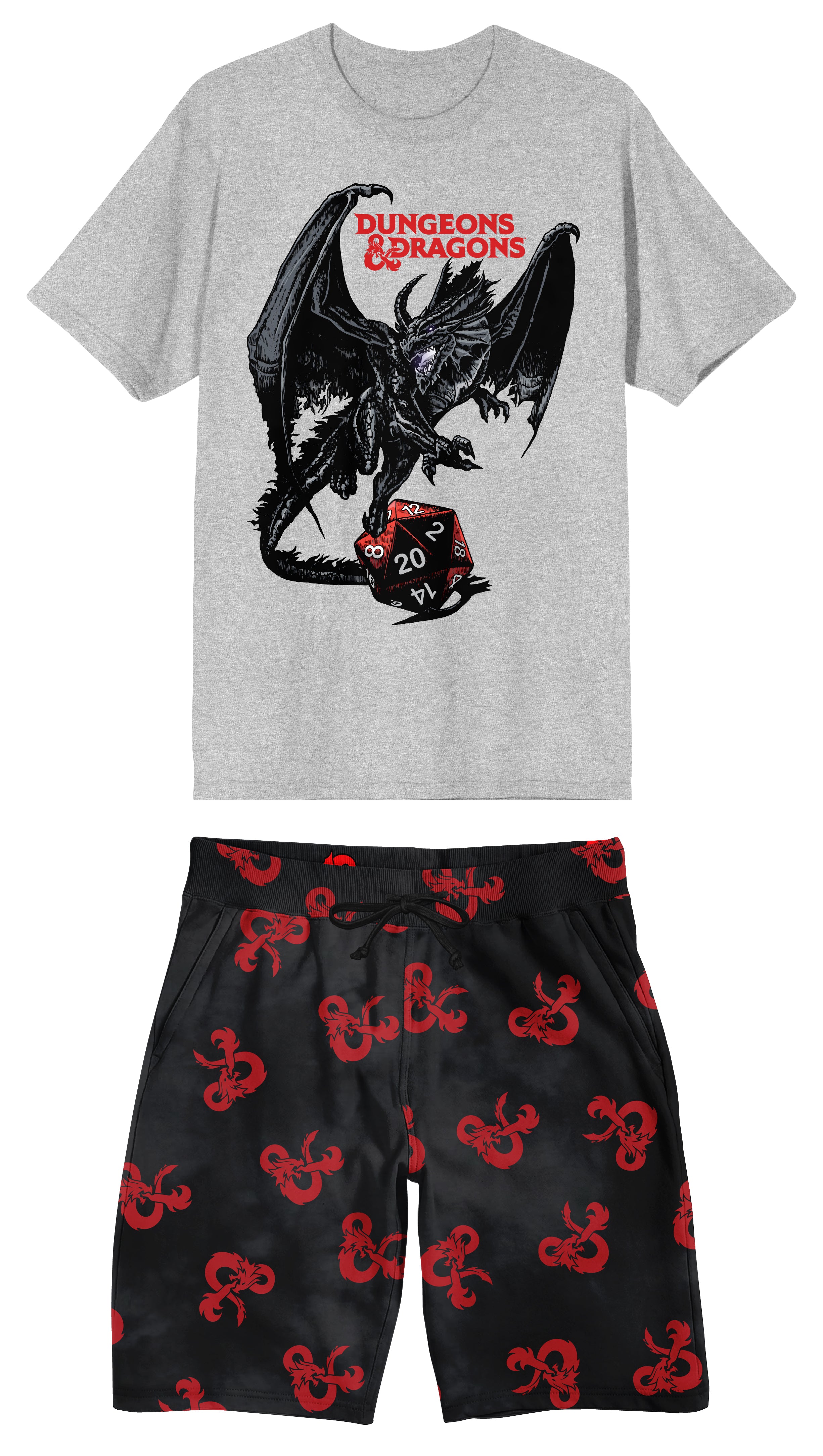Dungeons & Dragons Men's 2-Pack T-Shirt & Lounge Shorts Sleep Set
