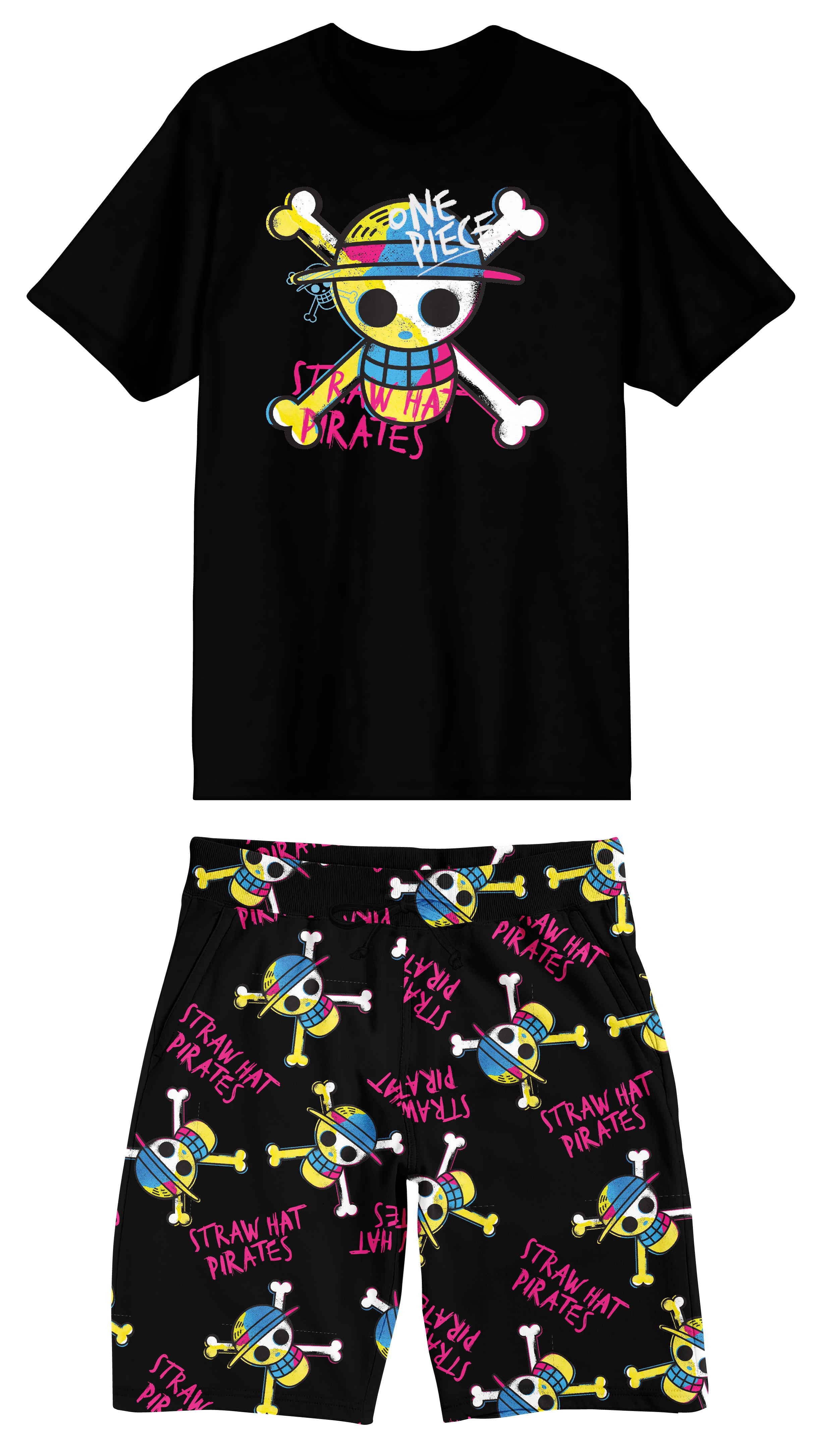 One Piece Live Action Straw Hat Skull & Crossbones Logo Men's 2-Pack Pajama Set